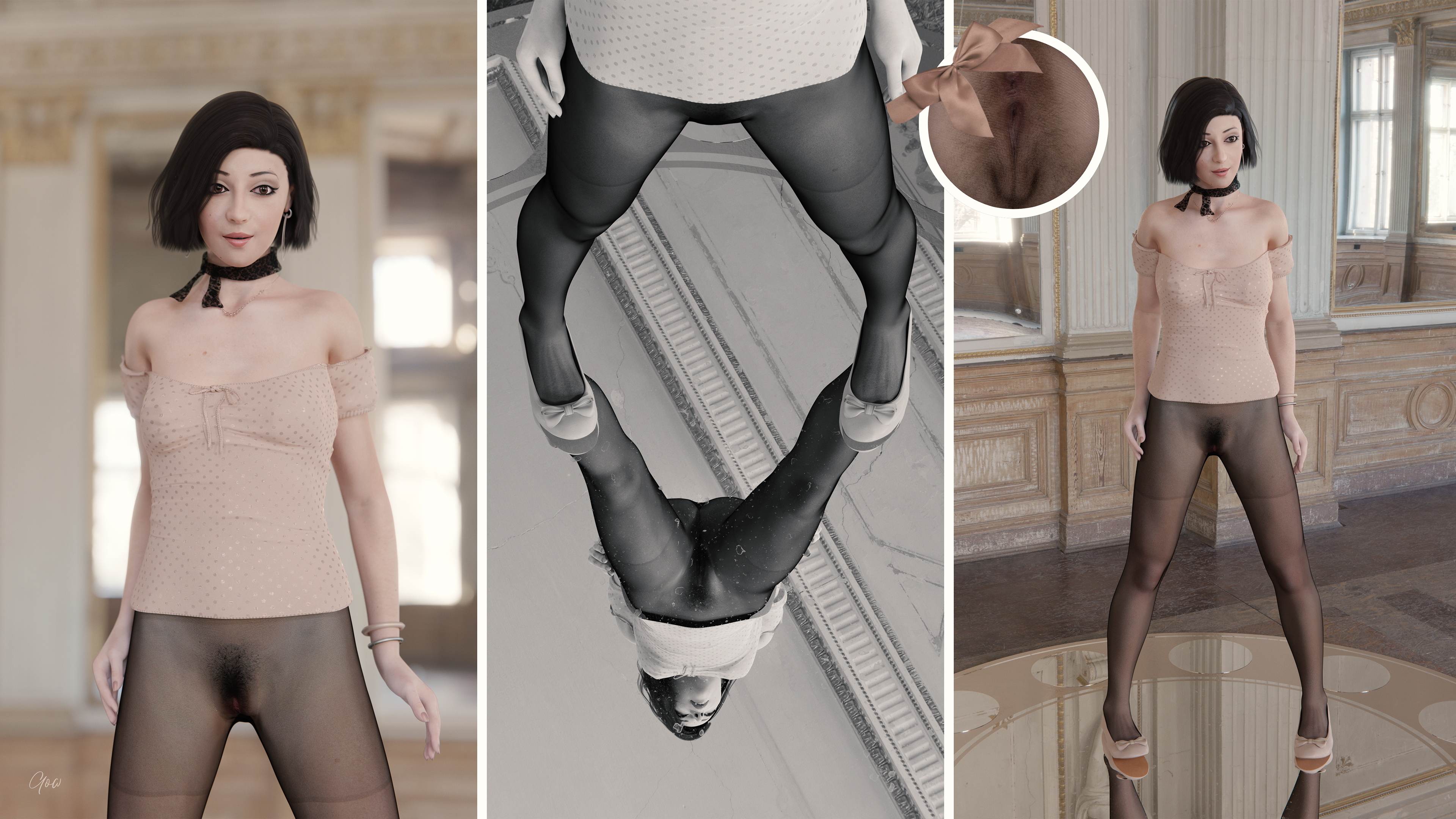 Rona s pantyhose mirror tease. (Nylon Photo session Part 1.)  Office_lady Secretary Mirror Sexy Brunette Milf Hairy Pussy No Panties Wet Pussy Horny Indoor Standing Posing Legs Tease Outfit Skirt Upskirt Clothed Partially_clothed Pantyhose Nylon Dress Undressing Black And White 11