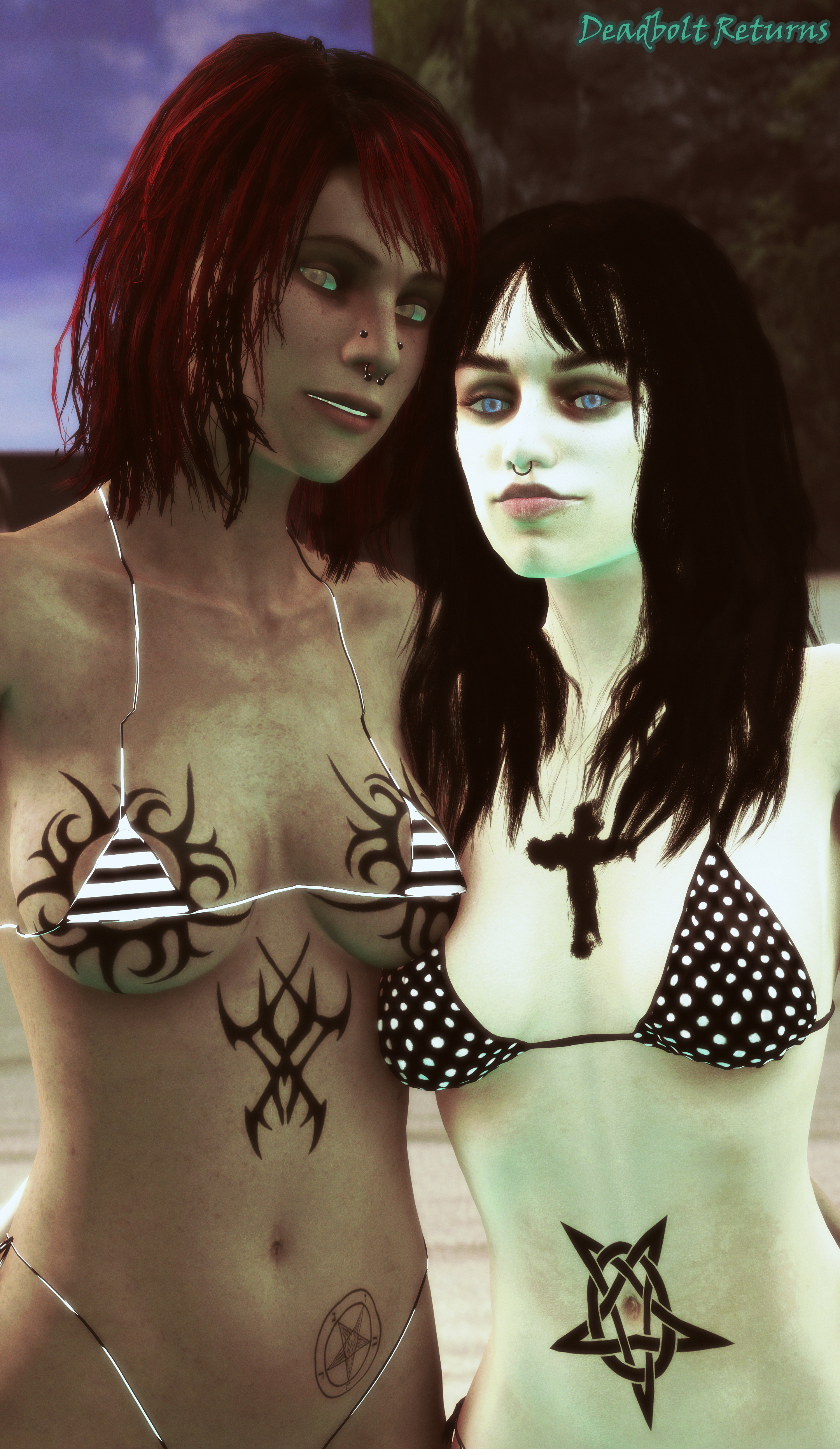 Heather and Jessie at the Beach (Sextape in Hell) Heather Morrison Sextape In Hell Sfm Source Filmmaker 3d Porn 3dnsfw Threesome 2