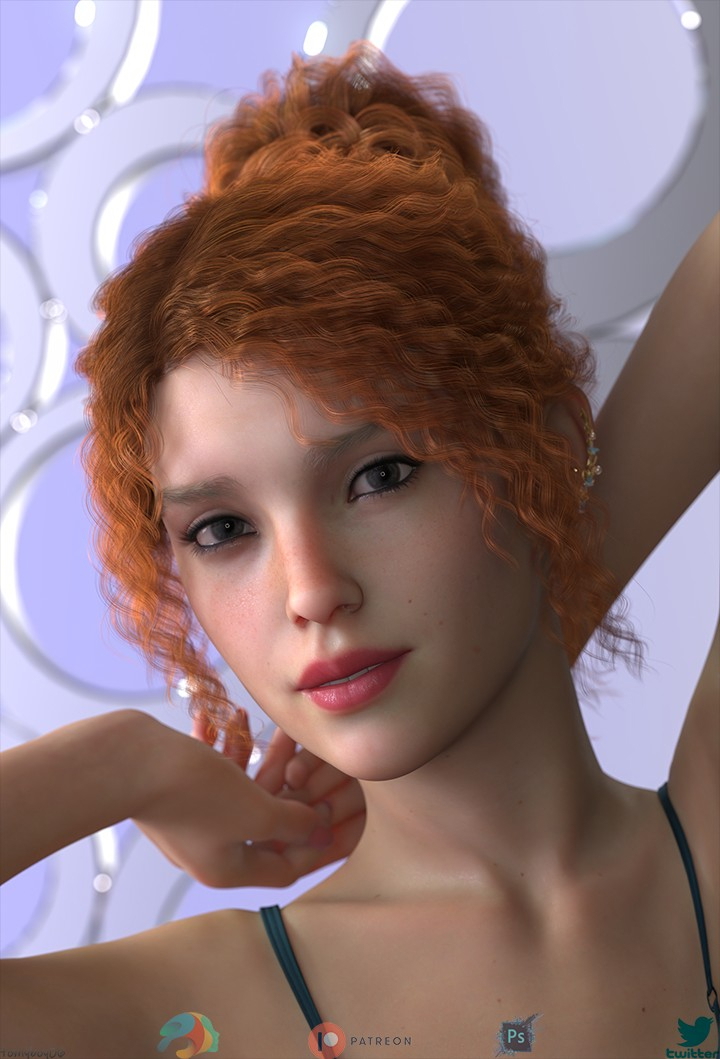 Mandy - Lust  Sexy Lingerie Solo Red Hair Pale Skinned Female Pinup 2