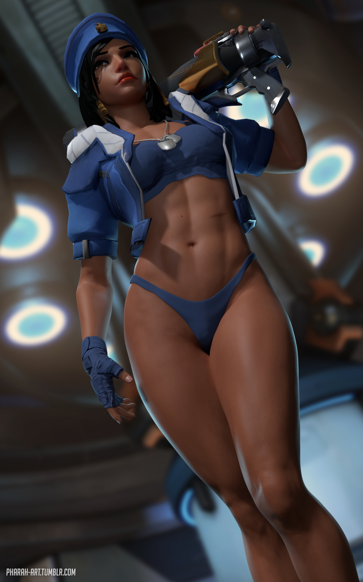 Pin up 23 Pharah Overwatch 3d Porn Sexy Nude Natural Boobs Tits Pussy Hairy Pussy Pubic Hair