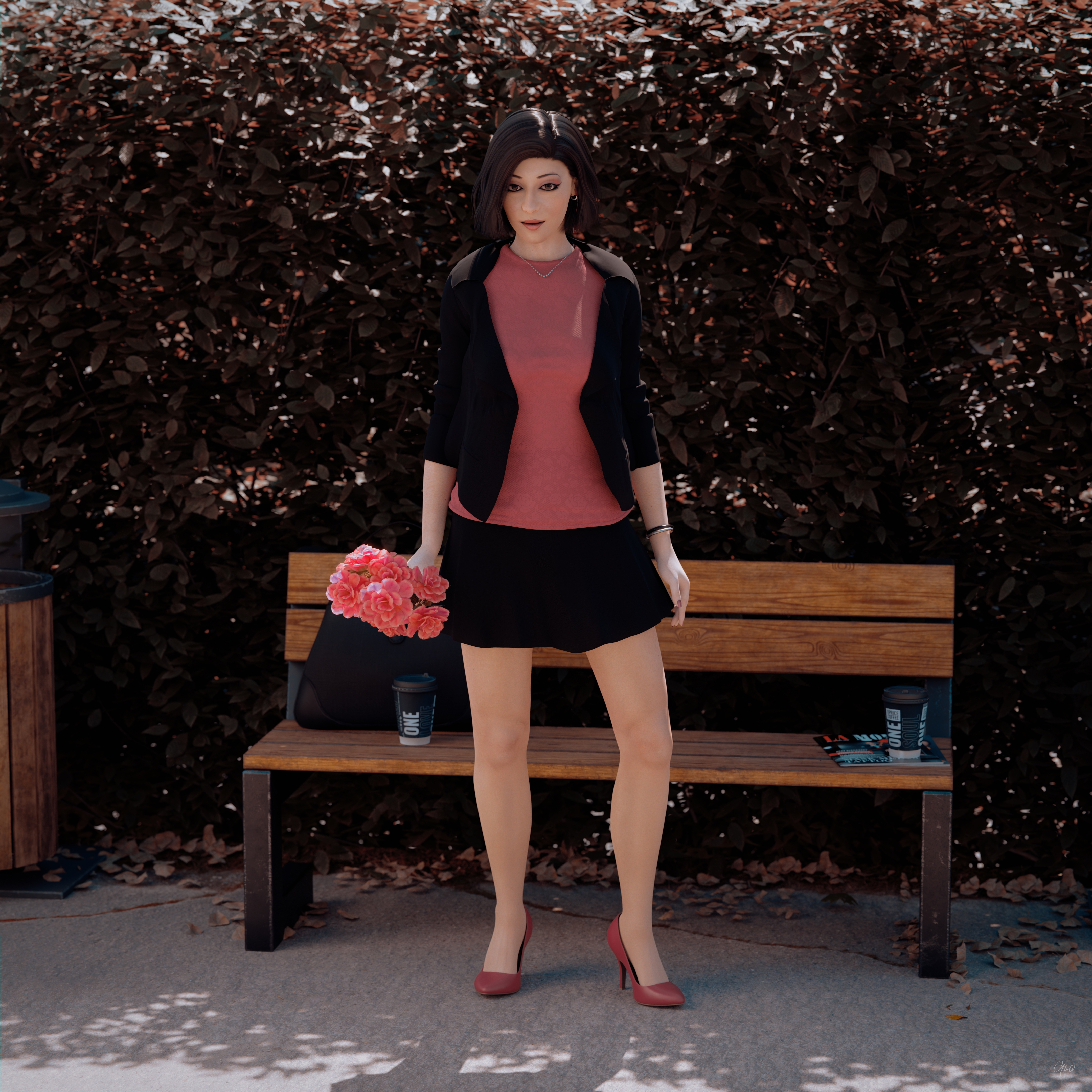 8th - Ronas s leg tease alternate set. (Outdoor upskirt) Wife Original Sexy Brunette Milf Hairy Pussy Horny Secretary Office_lady Outdoor Posing Legs Tease Wet Pussy Sitting Standing Outfit Skirt Upskirt Spread Legs Clothed No Panties High Heels Uniform 2