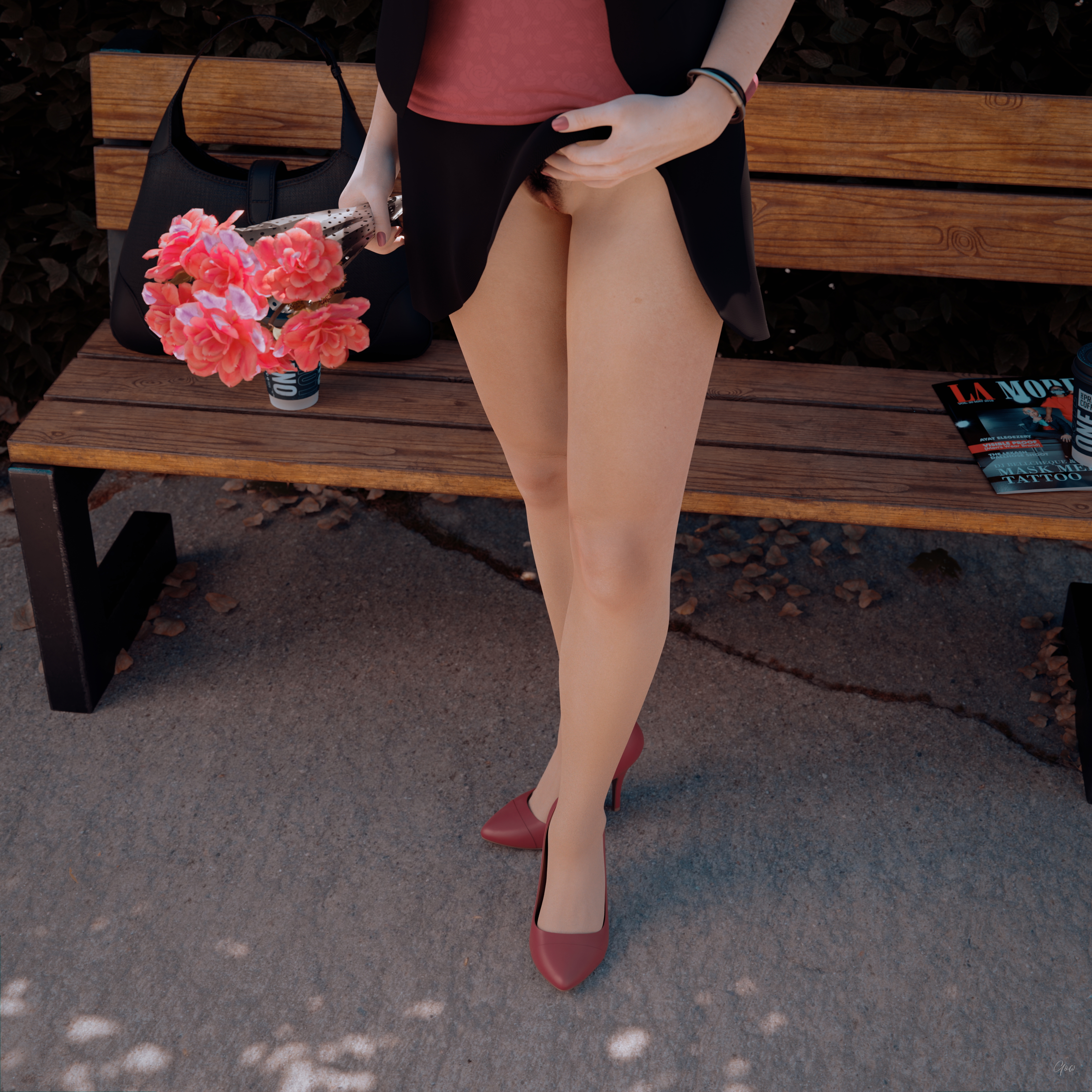 8th - Ronas s leg tease alternate set. (Outdoor upskirt) Wife Original Sexy Brunette Milf Hairy Pussy Horny Secretary Office_lady Outdoor Posing Legs Tease Wet Pussy Sitting Standing Outfit Skirt Upskirt Spread Legs Clothed No Panties High Heels Uniform 8