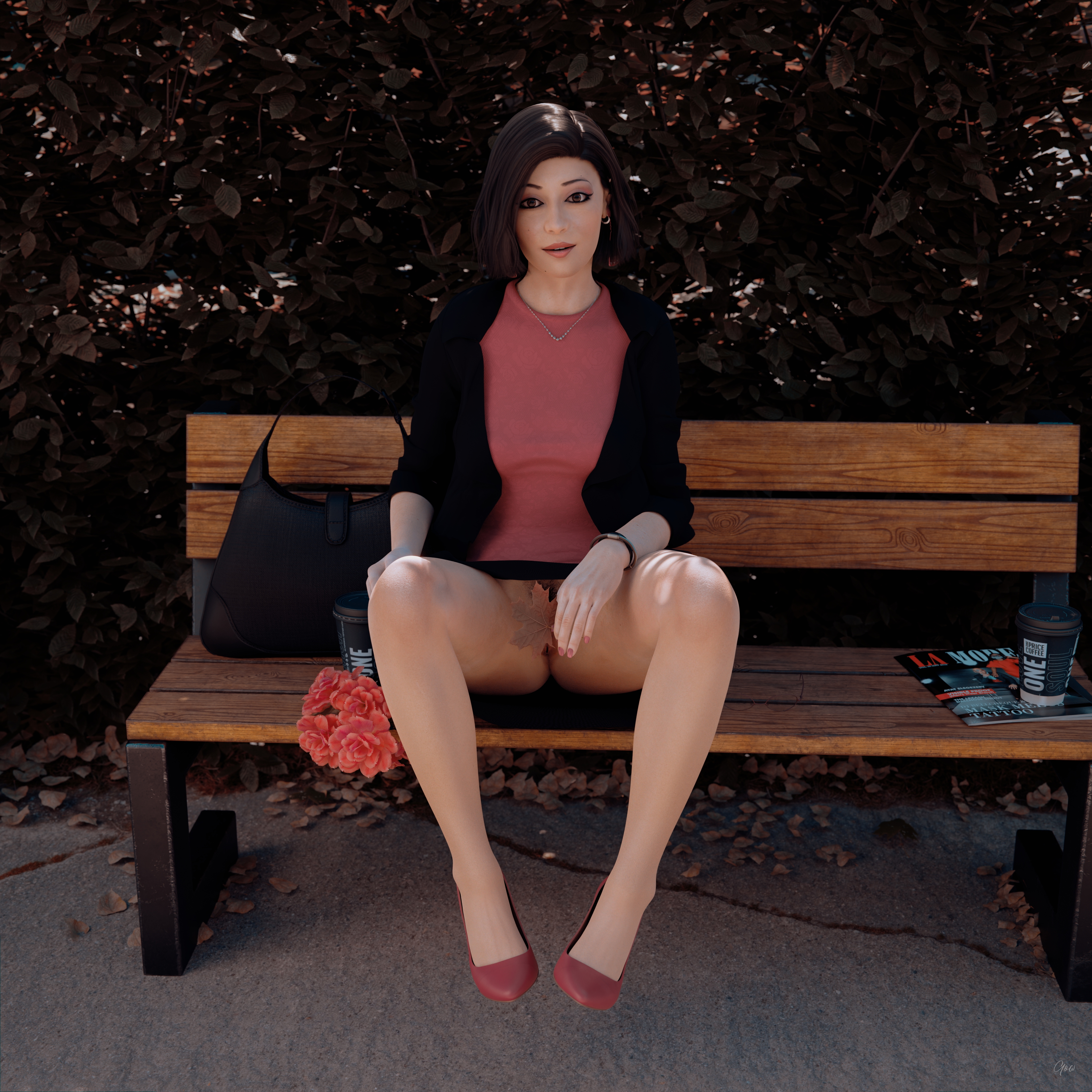8th - Ronas s leg tease alternate set. (Outdoor upskirt) Wife Original Sexy Brunette Milf Hairy Pussy Horny Secretary Office_lady Outdoor Posing Legs Tease Wet Pussy Sitting Standing Outfit Skirt Upskirt Spread Legs Clothed No Panties High Heels Uniform 10