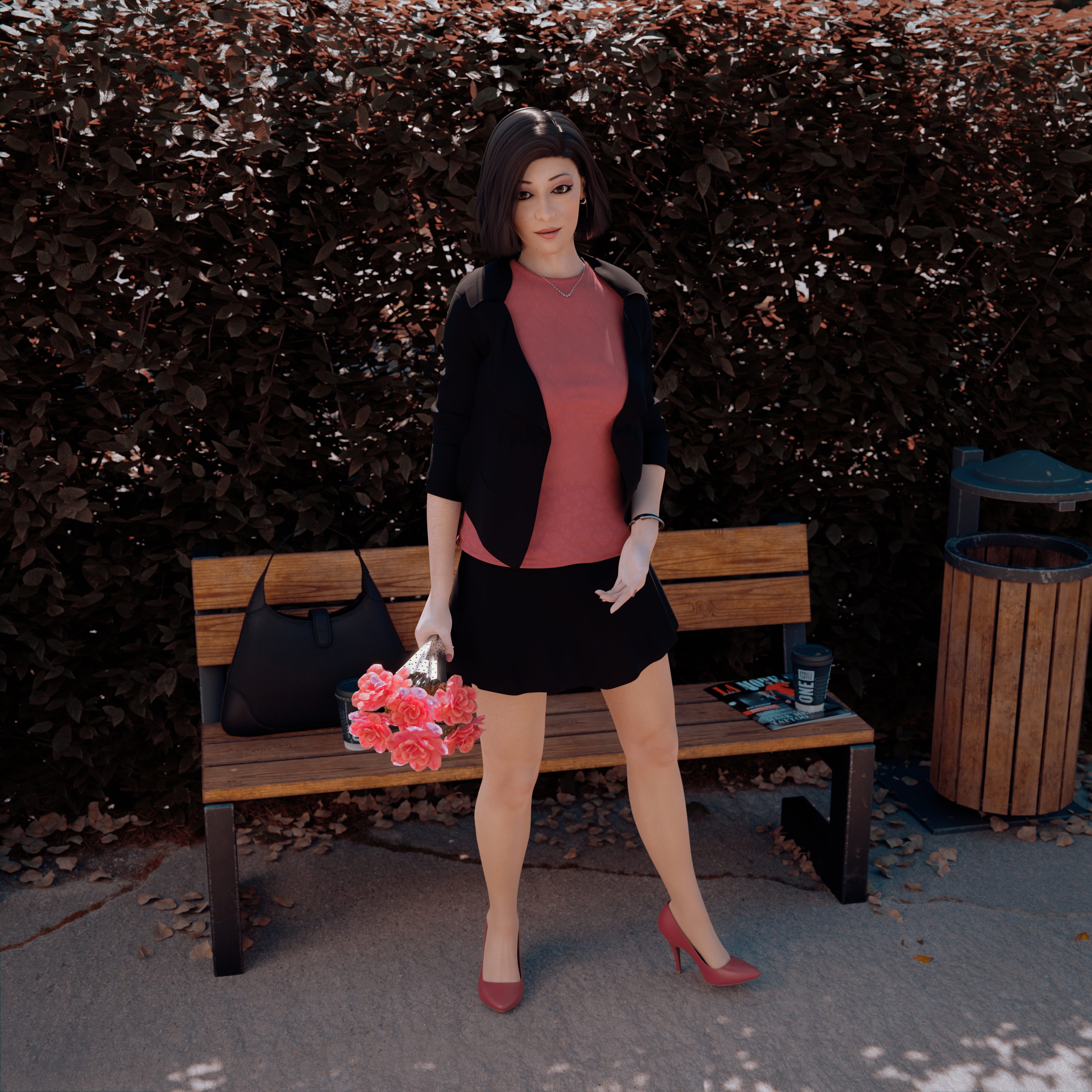 8th - Ronas s leg tease alternate set. (Outdoor upskirt) Wife Original Sexy Brunette Milf Hairy Pussy Horny Secretary Office_lady Outdoor Posing Legs Tease Wet Pussy Sitting Standing Outfit Skirt Upskirt Spread Legs Clothed No Panties High Heels Uniform 16