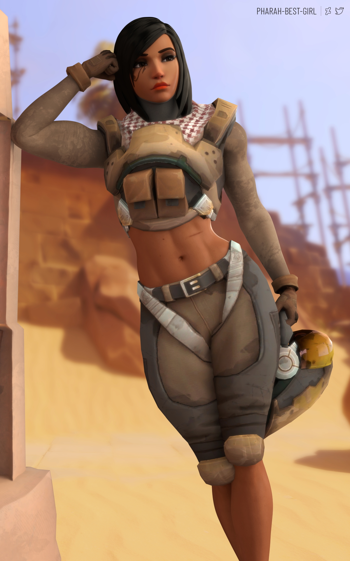 Pin up 42 Pharah Overwatch 3d Porn Sexy Nude Natural Boobs Pubic Hair Hairy Pussy Gym 2