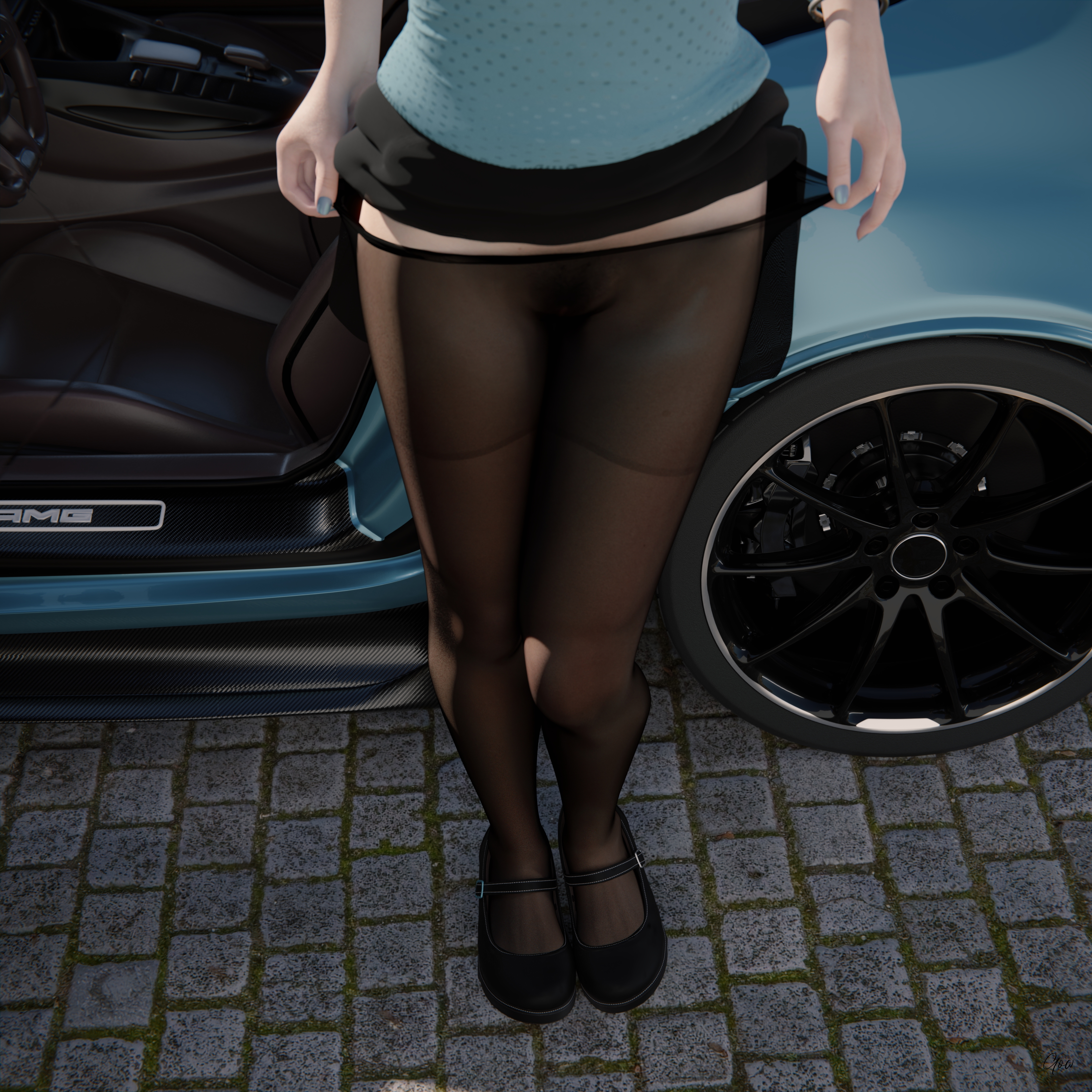 Wind on Blue (Part 2) Original Wife Outdoor Car Milf Sexy Brunette Nylon Pantyhose Upskirt Skirt Undressing Clothed Posing Standing No Panties Party Dress Wet Pussy Sexy Hairy Pussy 18