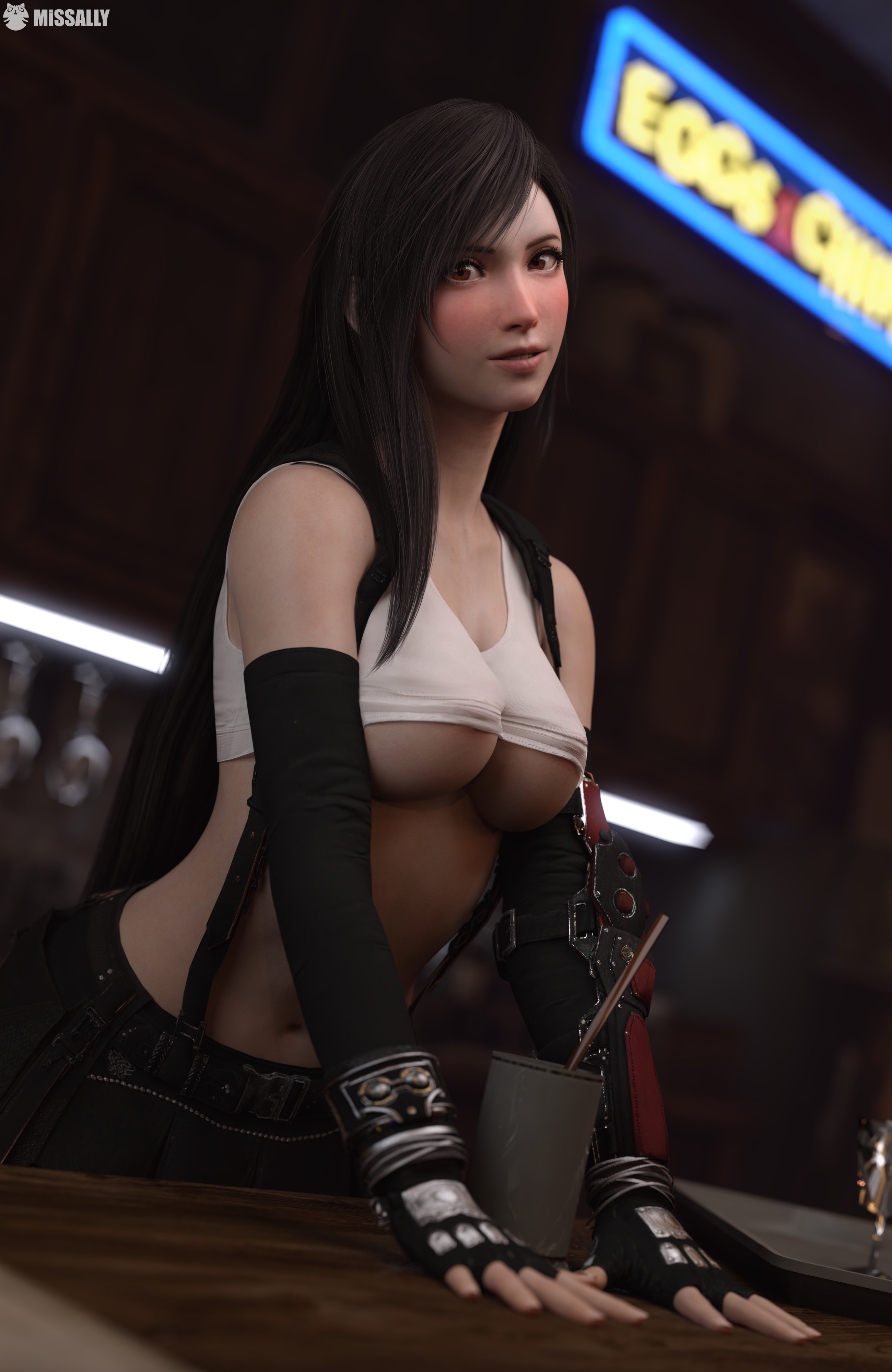 Tifa Lockhart  Final Fantasy  Tifa Lockhart Final Fantasy Big Tits Big boobs Brunette