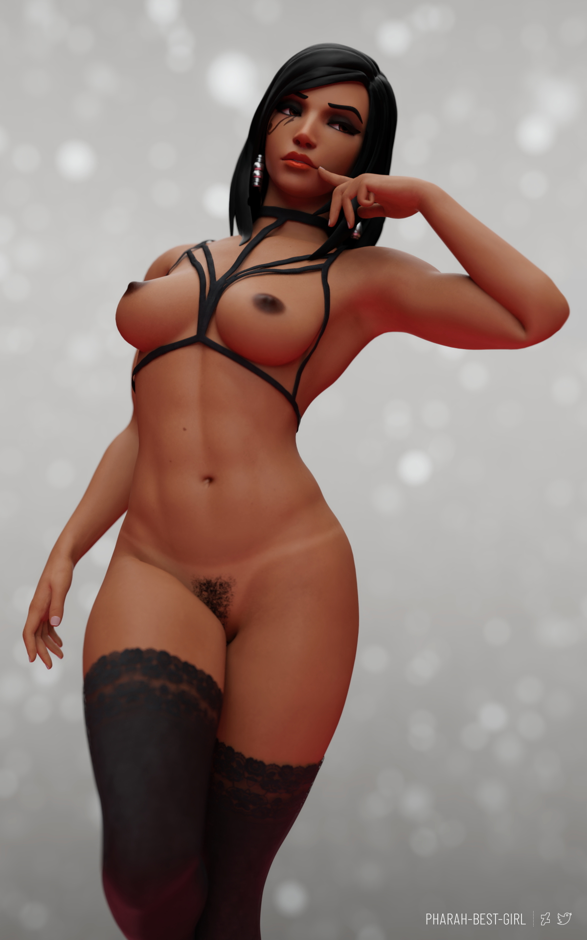 Pin up 57 Pharah Overwatch 3d Porn Sexy Nude Natural Boobs Abs Pubic Hair Hairy Pussy Lingerie