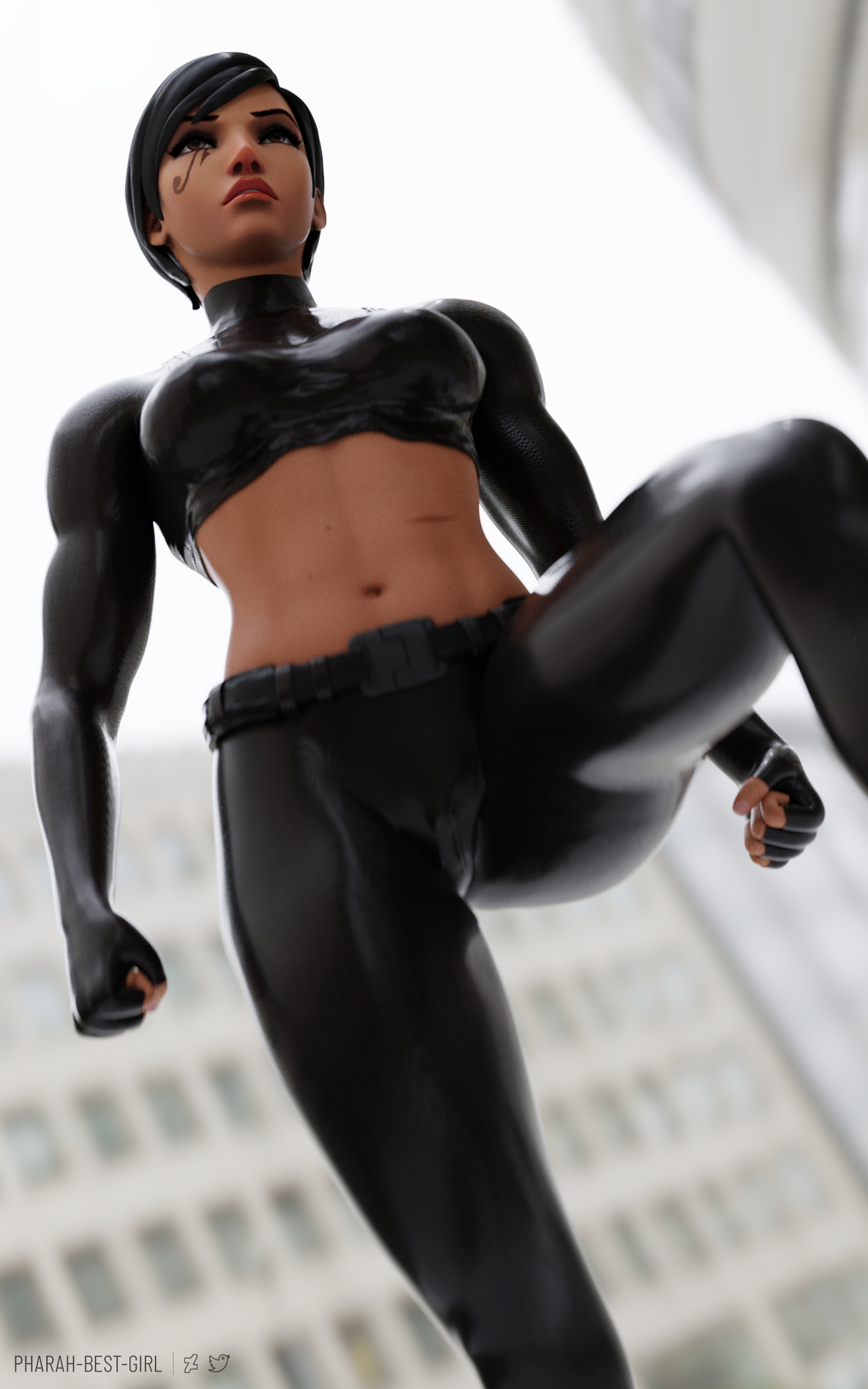 Pin up 74 Pharah Overwatch 3d Porn Sexy Nude Abs Pubic Hair Hairy Pussy Muscular Girl