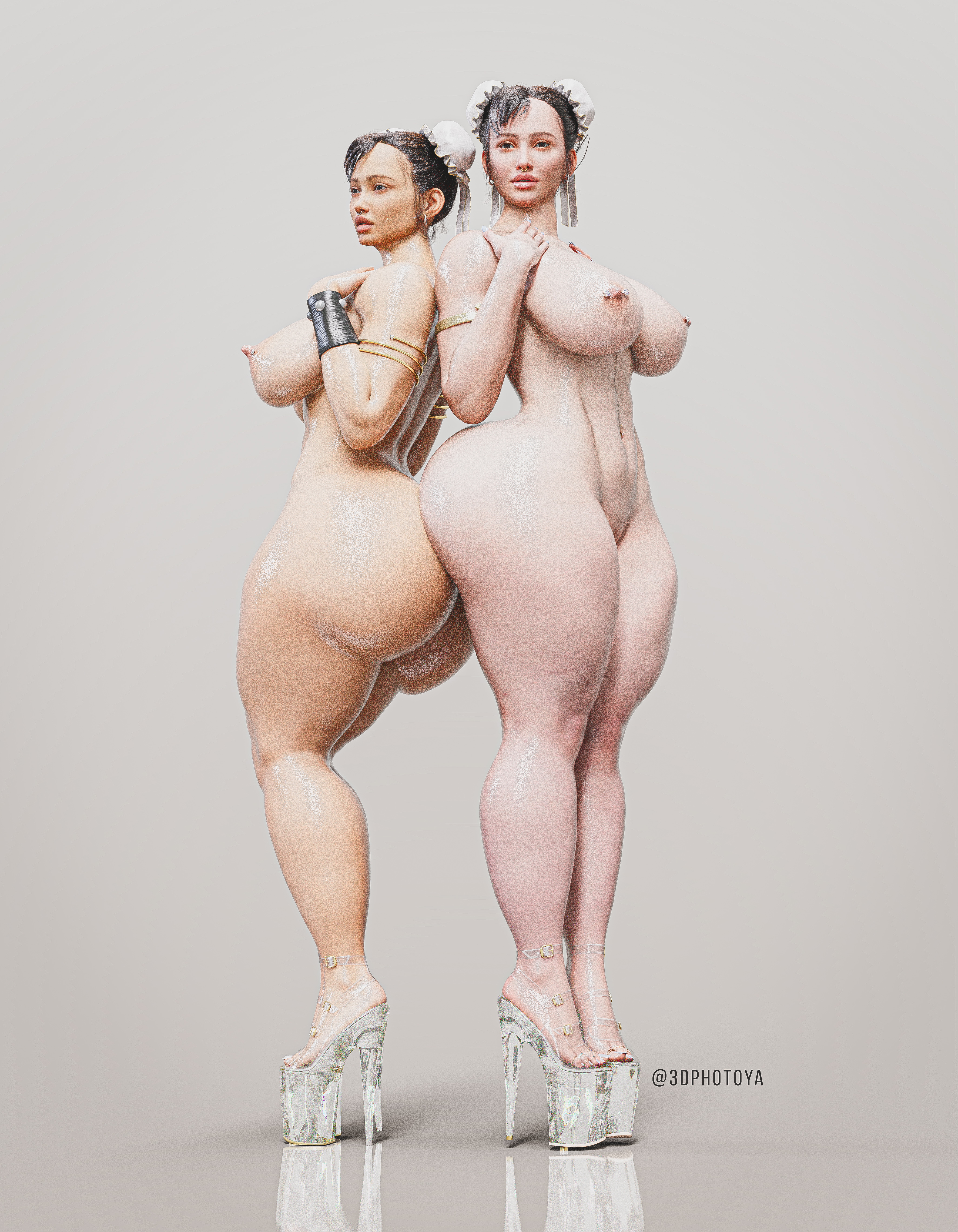 More Chun Li Chun Li Street Fighter Twins Photorealistic Thick Big Tits Big Ass