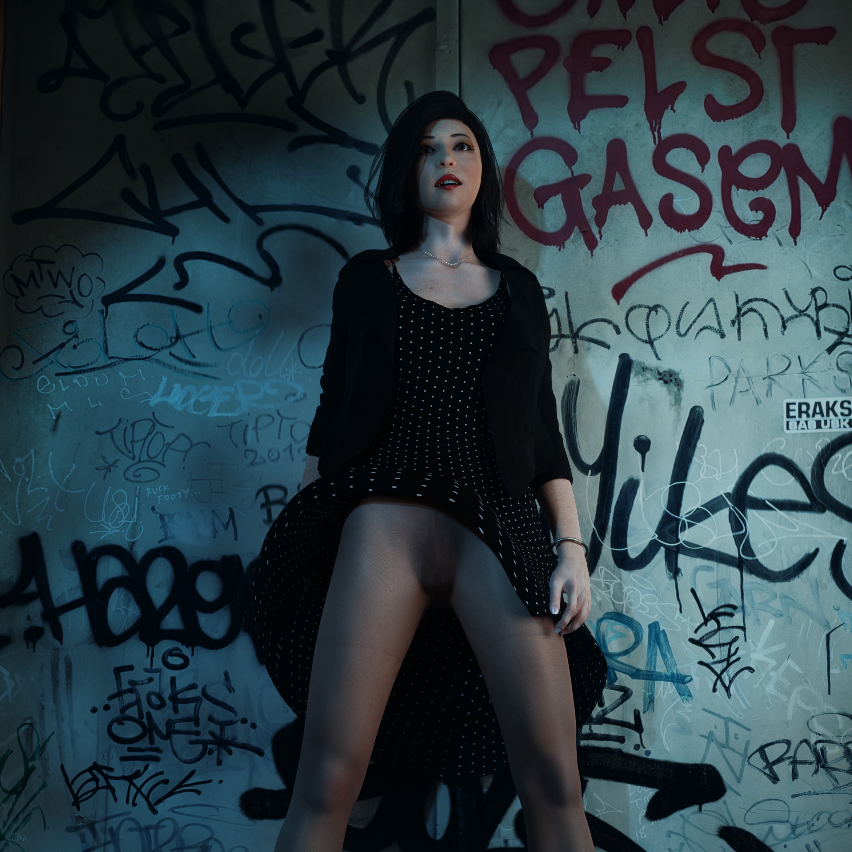 1.21 Gigawatts (S02 teasers) Original Wife Upskirt Pantyhose Nylon Sexy Brunette Night Thunderstorm Fantasy Office_lady Clothed Teaser High Heels Skirt Milf Outdoor 4