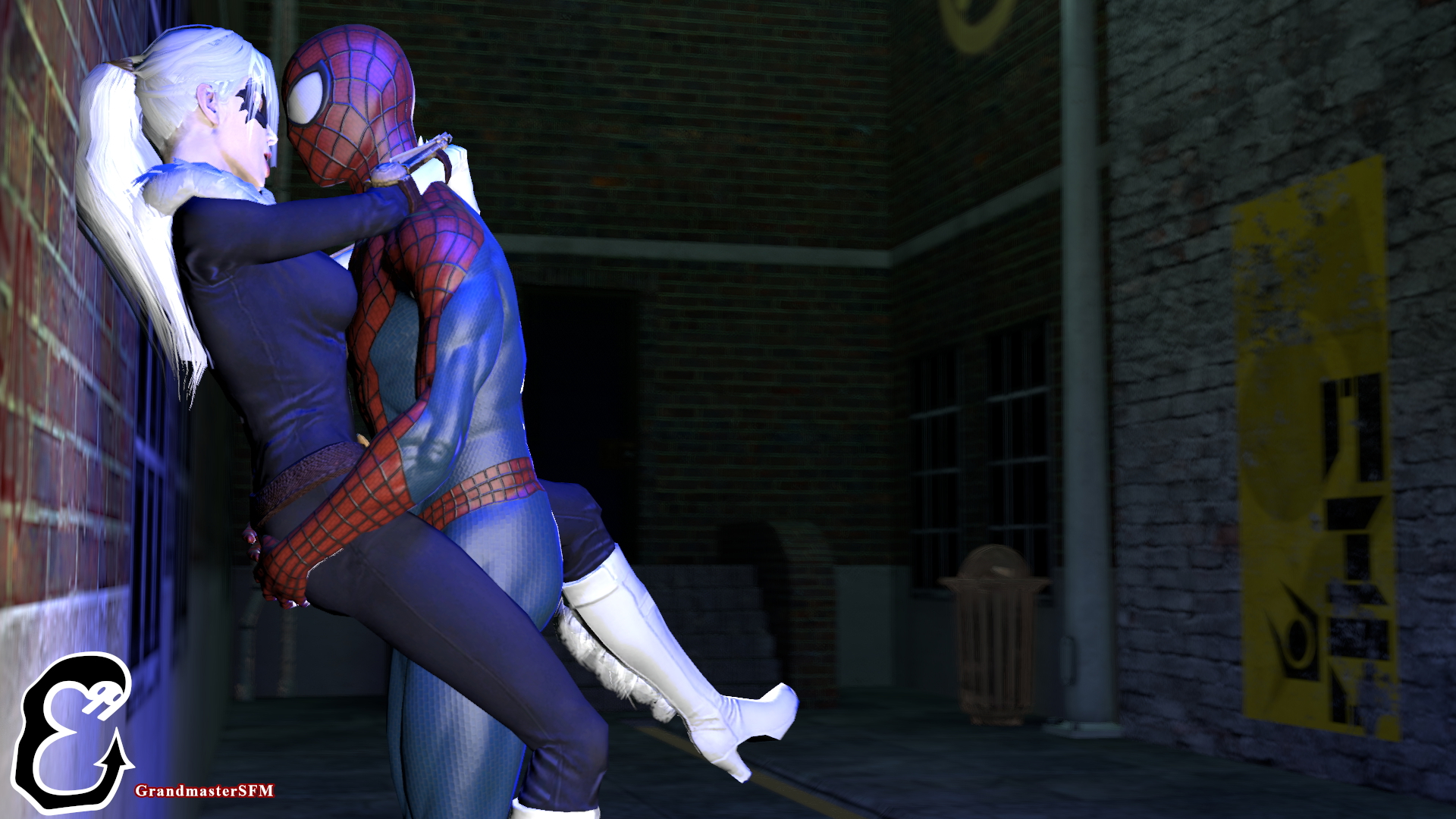 Black Cat and Spidey Black Cat Felicia Hardy Spider-man Spiderman Marvel Superhero Source Filmmaker Sfm Against The Wall Standing Standing Doggy Standing Sex Stand And Carry Position 69 Blowjob Handjob Cock In Hand Balls Massage Cum Cumshot Cum In Mouth Clothed Leg Lock 3