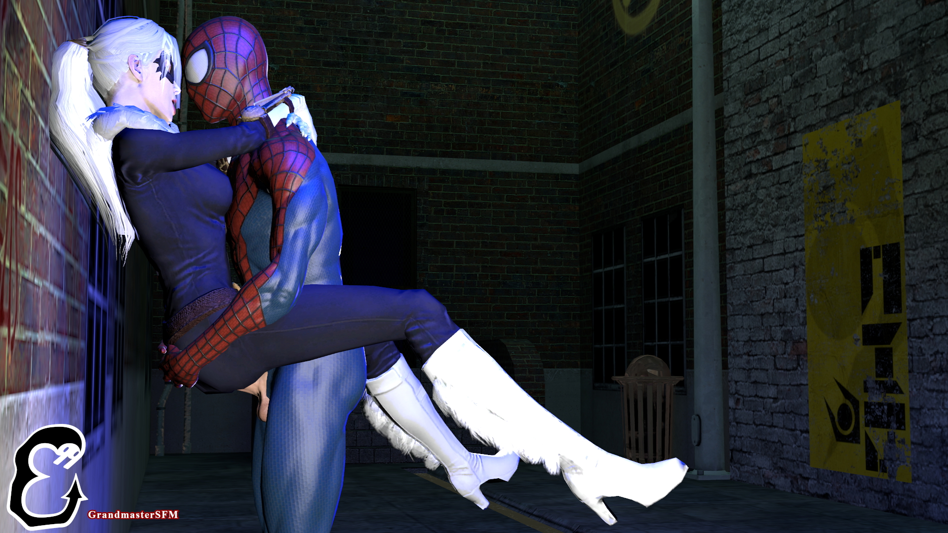 Black Cat and Spidey Black Cat Felicia Hardy Spider-man Spiderman Marvel Superhero Source Filmmaker Sfm Against The Wall Standing Standing Doggy Standing Sex Stand And Carry Position 69 Blowjob Handjob Cock In Hand Balls Massage Cum Cumshot Cum In Mouth Clothed Leg Lock 4