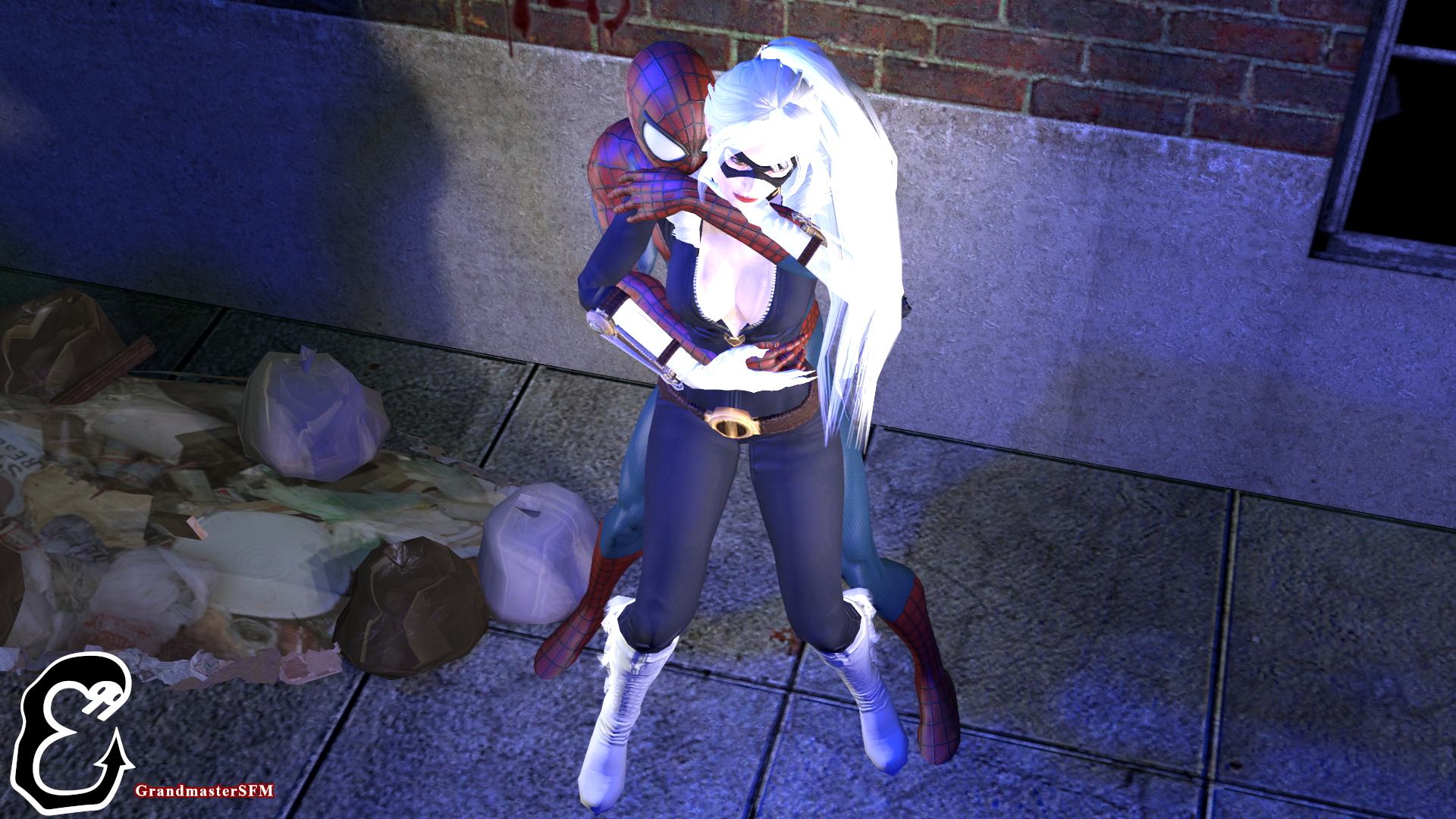 Black Cat and Spidey Black Cat Felicia Hardy Spider-man Spiderman Marvel Superhero Source Filmmaker Sfm Against The Wall Standing Standing Doggy Standing Sex Stand And Carry Position 69 Blowjob Handjob Cock In Hand Balls Massage Cum Cumshot Cum In Mouth Clothed Leg Lock 23