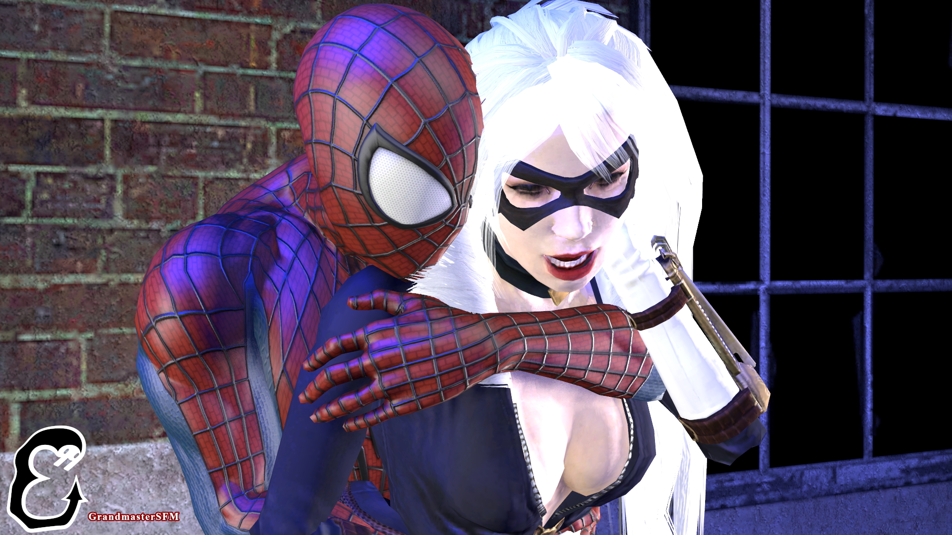 Black Cat and Spidey Black Cat Felicia Hardy Spider-man Spiderman Marvel Superhero Source Filmmaker Sfm Against The Wall Standing Standing Doggy Standing Sex Stand And Carry Position 69 Blowjob Handjob Cock In Hand Balls Massage Cum Cumshot Cum In Mouth Clothed Leg Lock 25