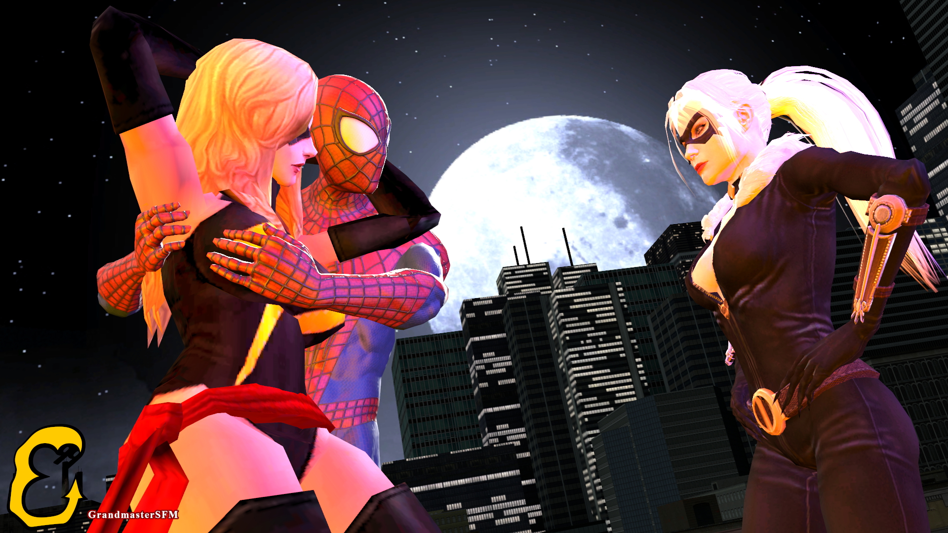 Spiderman x Ms Marvel Ms. Marvel Carol Denvers Spider-man Spiderman Black Cat Felicia Hardy Marvel Source Filmmaker Sfm Superhero Blowjob Handjob Cock In Hand Cowgirl Reverse Cowgirl Thighjob 69 Clothed 26