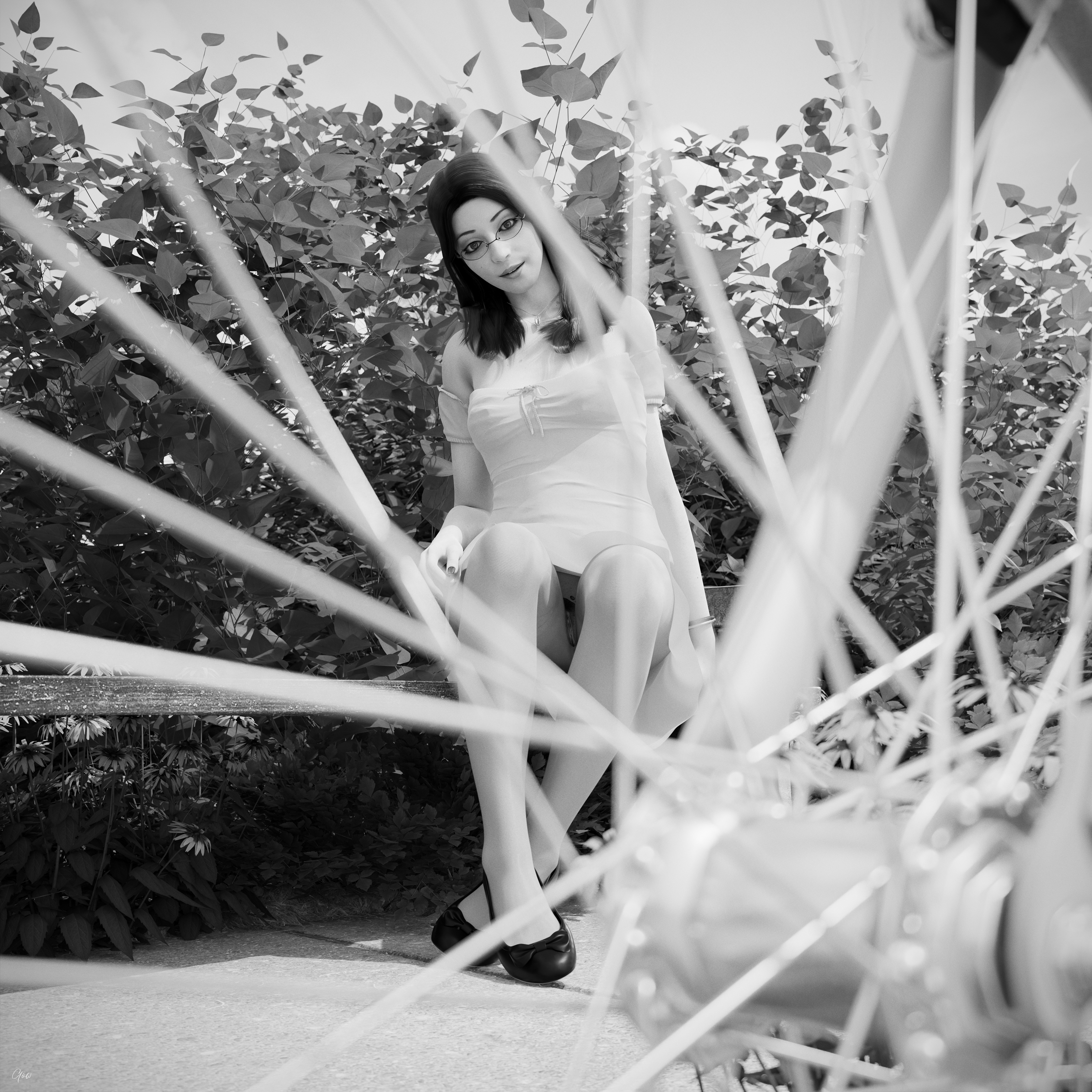 Waiting for the Wind Pt2. Black and White set Original Wife Black And White Outdoor Upskirt Nylon Pantyhose Tease Outfit Party Dress No Panties Wet Pussy After Sex Spread Legs Nature Legs