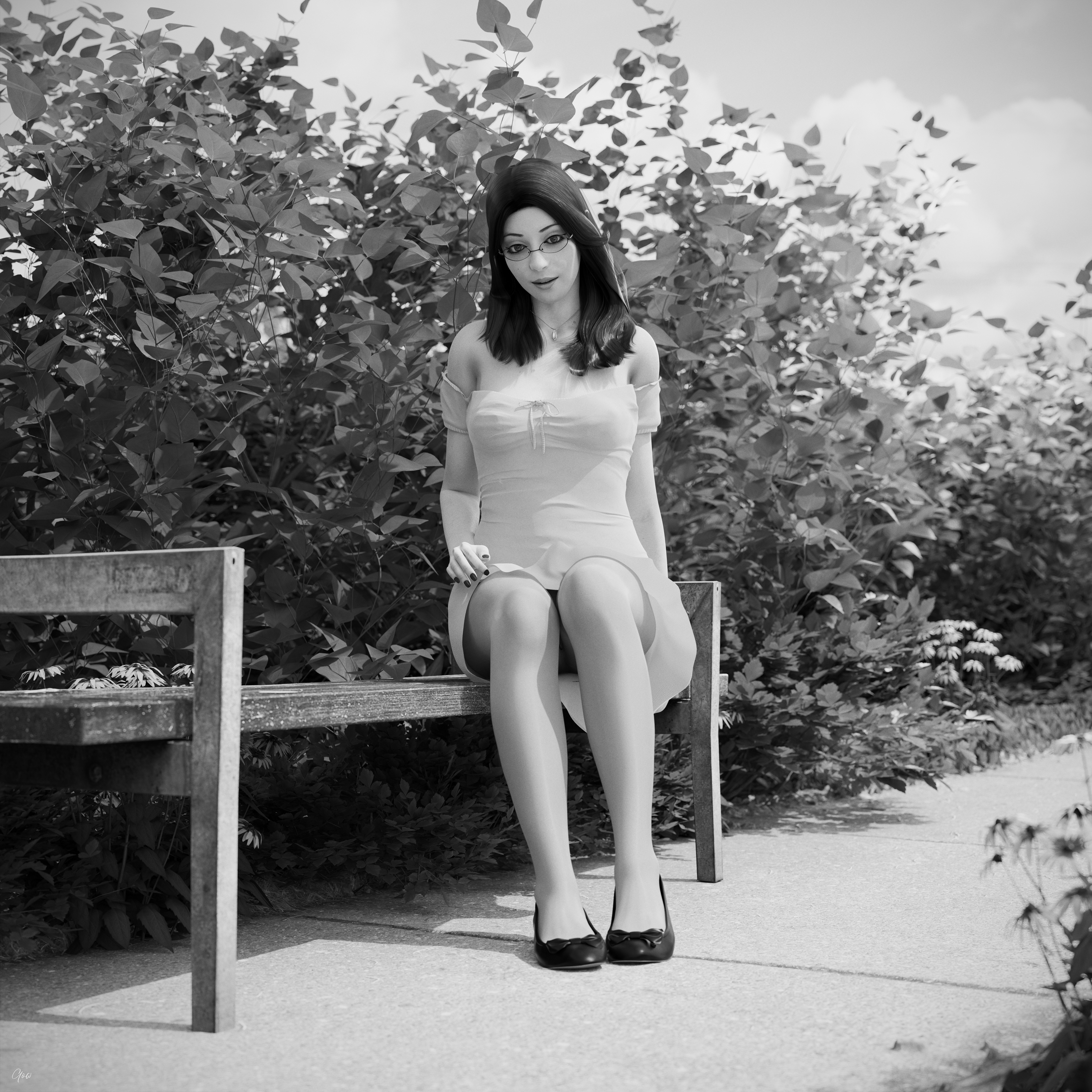 Waiting for the Wind Pt2. Black and White set Original Wife Black And White Outdoor Upskirt Nylon Pantyhose Tease Outfit Party Dress No Panties Wet Pussy After Sex Spread Legs Nature Legs 8