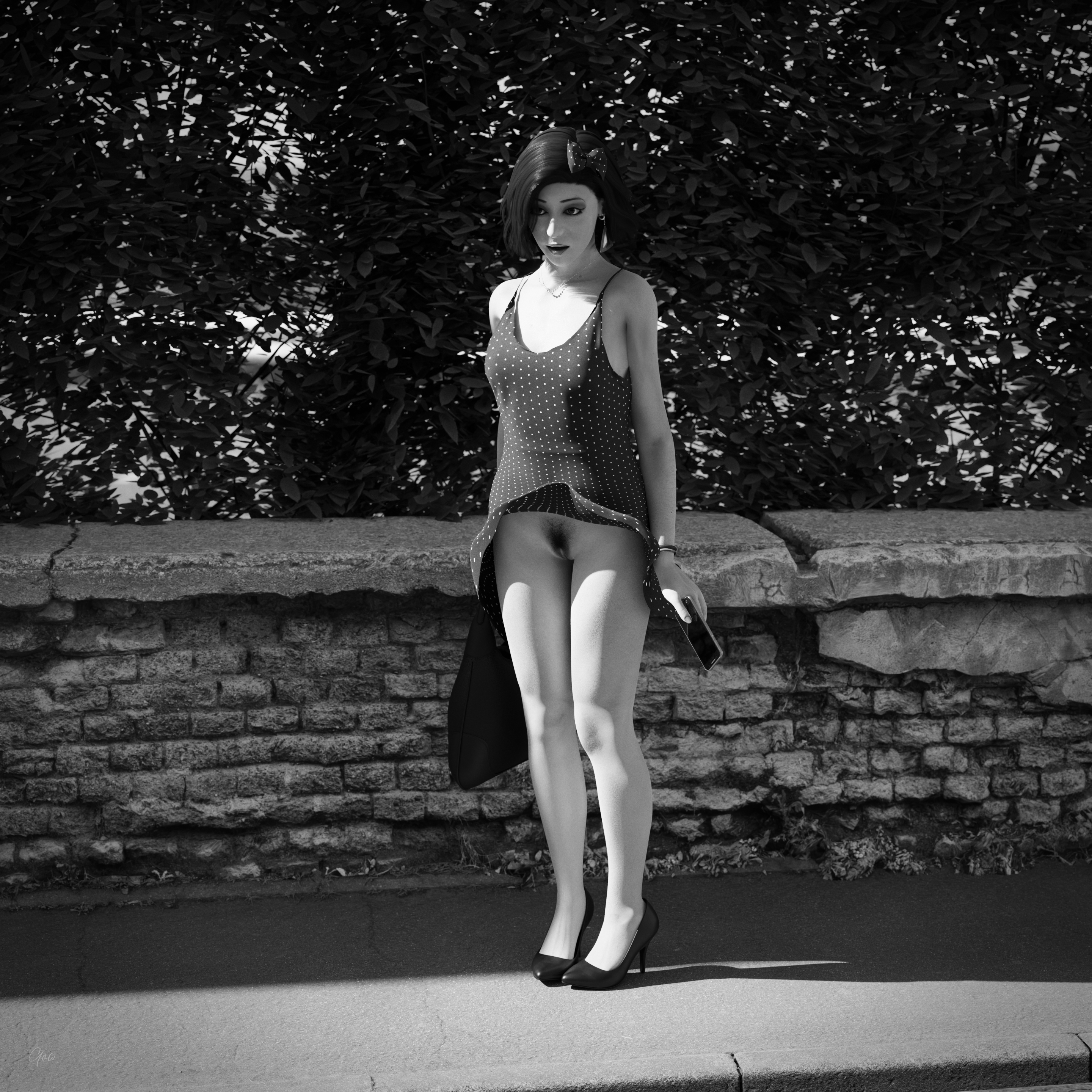 Dotted with the wind - Black and White set Original Wife Outdoor Nature Sexy Brunette Milf Hairy Pussy No Panties Standing Posing Legs Spread Legs Party Dress Tease Outfit Skirt Upskirt Clothed Dress Black And White Wet Pussy Lady Secretary Photoshoot Sexy Sexyhot High Heels Natural Boobs 3
