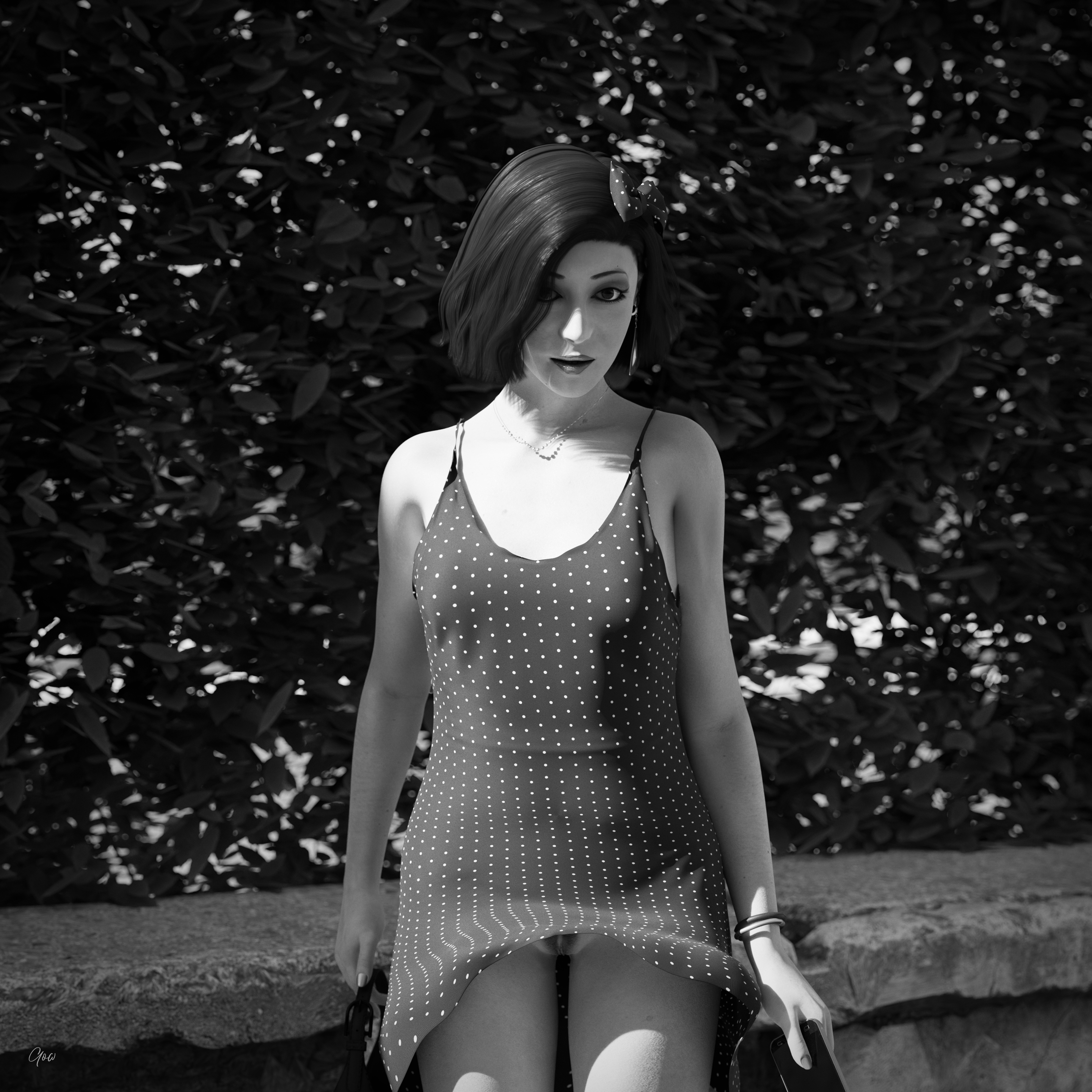 Dotted with the wind - Black and White set Original Wife Outdoor Nature Sexy Brunette Milf Hairy Pussy No Panties Standing Posing Legs Spread Legs Party Dress Tease Outfit Skirt Upskirt Clothed Dress Black And White Wet Pussy Lady Secretary Photoshoot Sexy Sexyhot High Heels Natural Boobs 16