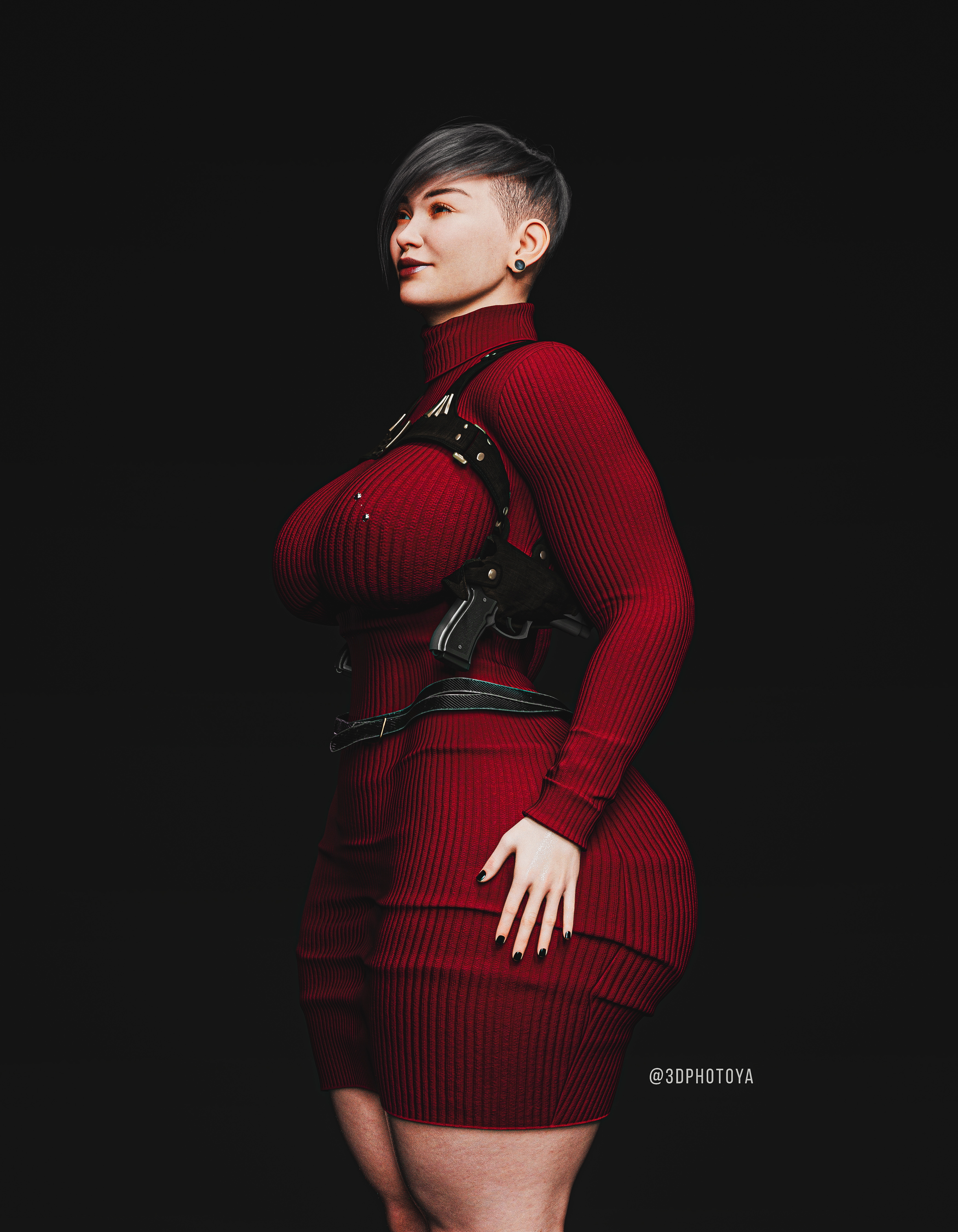 Ada Wong strapped with holsters Ada Wong Resident Evil Resident Evil 4 Remake Big Tits Bimbo Thick Dress Beauty 2