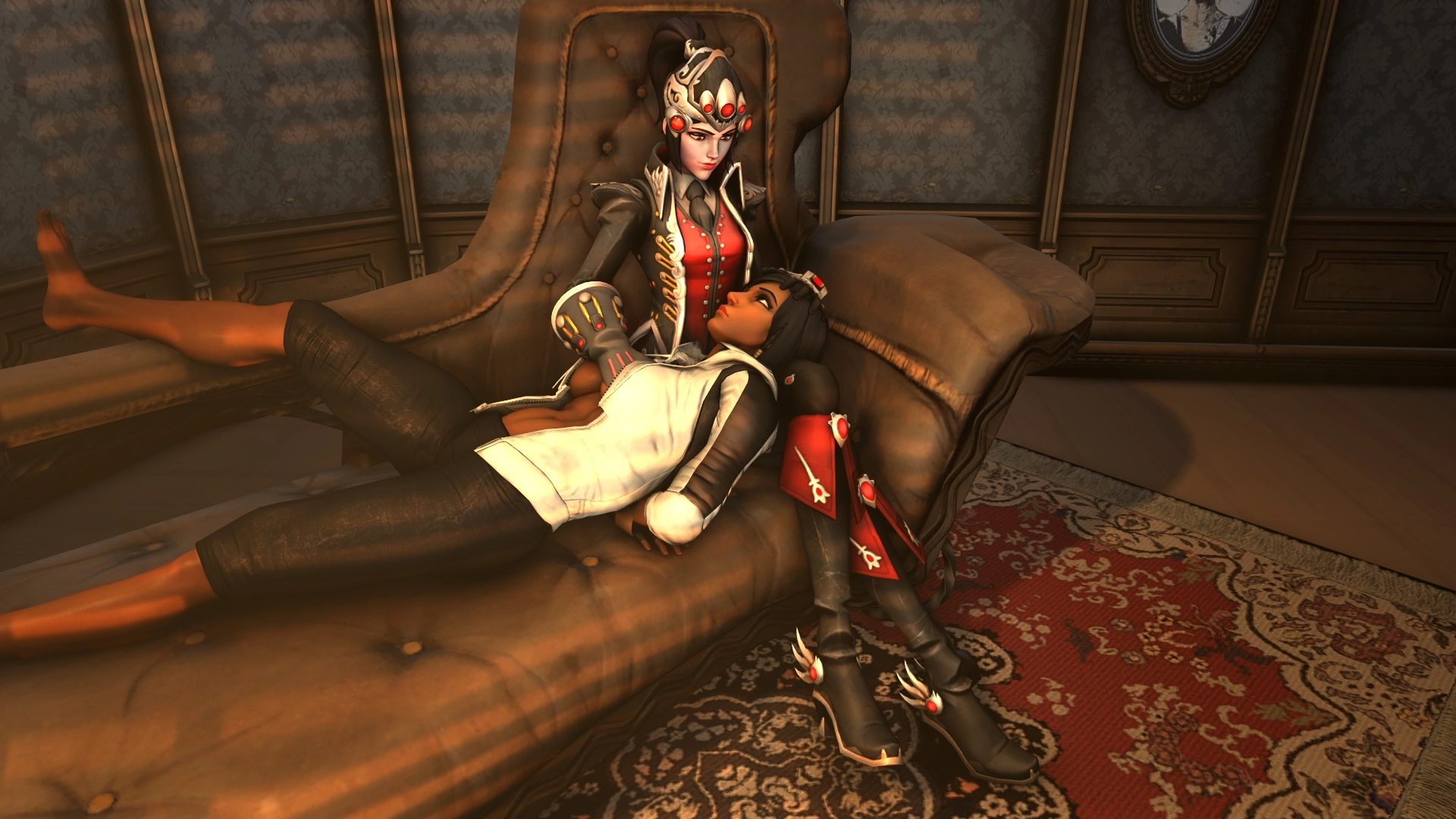 Bordello Pharah Overwatch Widowmaker 3d Porn Boobs Lesbian Fingering Pussy Feet Domination