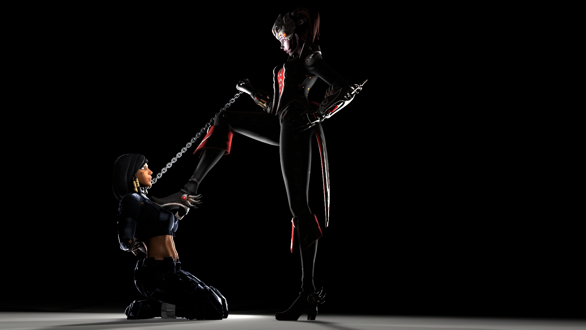 You are mine bitch Pharah Overwatch Widowmaker 3d Porn Lesbian Domination Nude Chained Handcuff 2