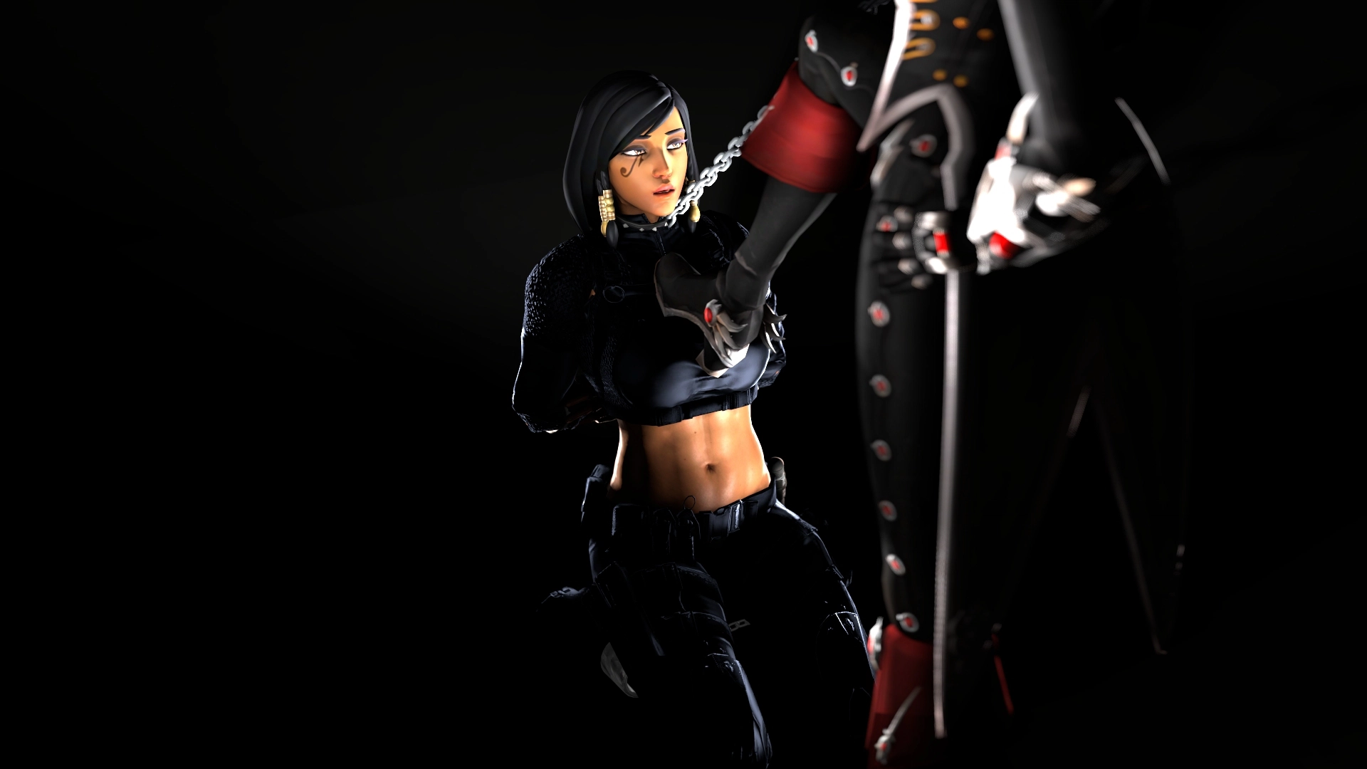 You are mine bitch Pharah Overwatch Widowmaker 3d Porn Lesbian Domination Nude Chained Handcuff 4
