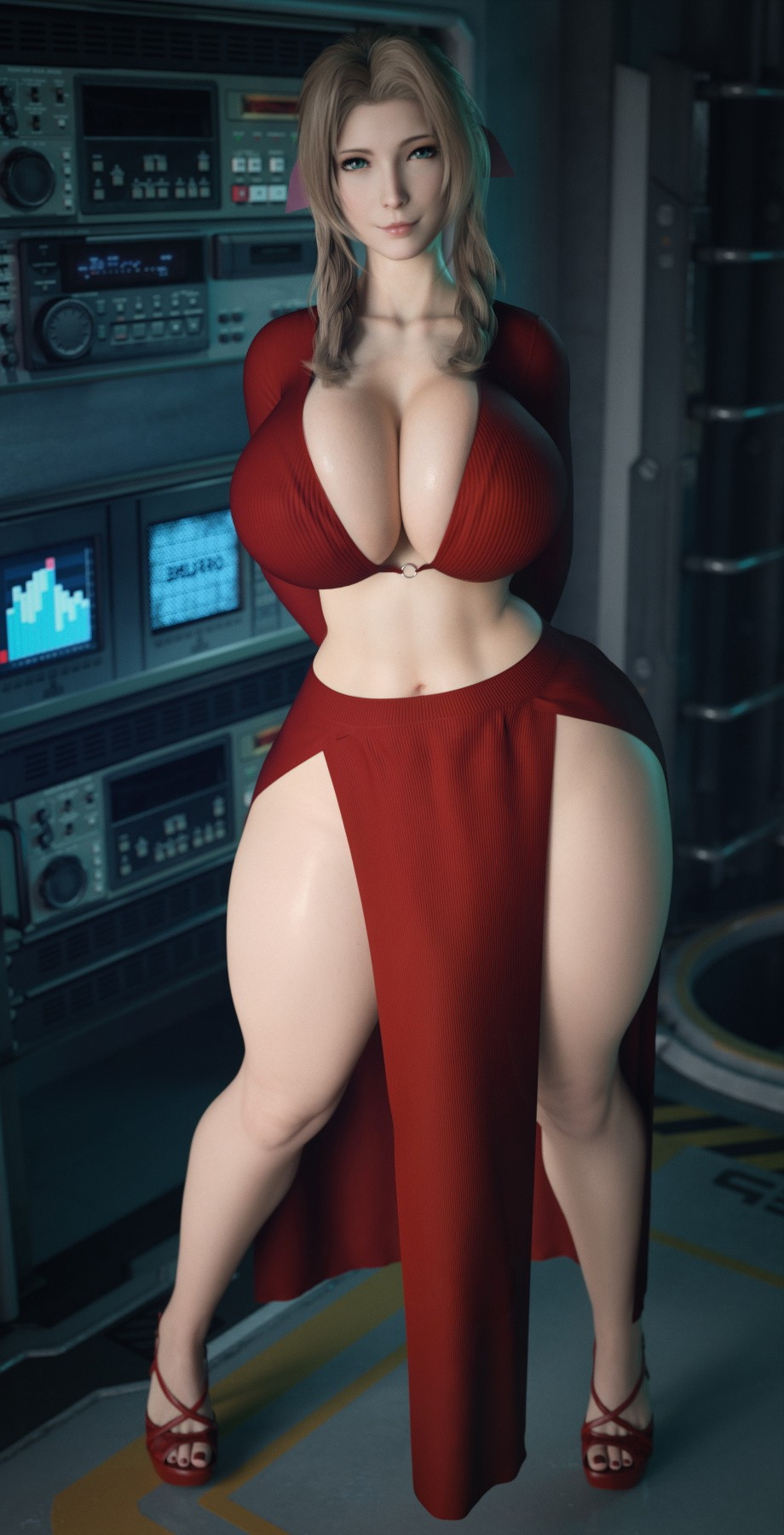 Aerith gainborough Aerith Gainsborough Final Fantasy 7 Remake Futanari Fully Naked Half Naked Intersex 2