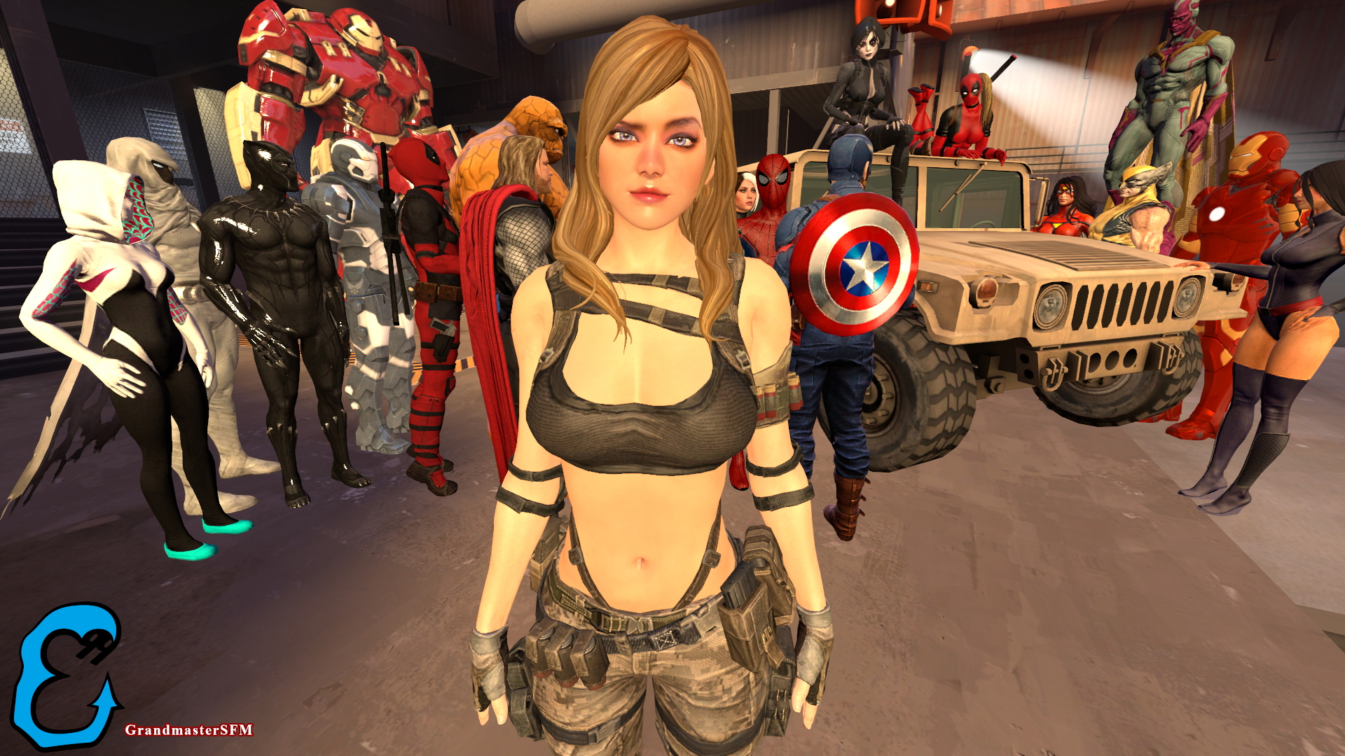 Carol Danvers Captain Marvel Marvel Spidergwen Deadpool Iron Man Thor Rouge Spider-man Captain America Domino Wolverine Psylocke Breasts Boobs Pussy Partially_nude Topless Black Panther Superhero 2
