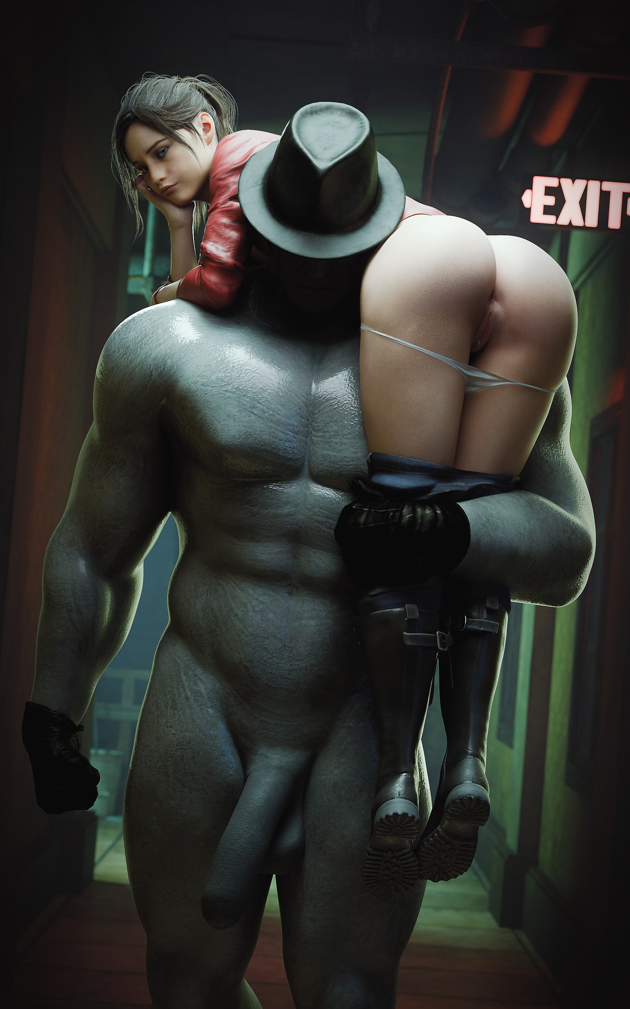 Mr.x carry claire Resident Evil Resident Evil 2 Remake Mr.x Claire Redfield Tyrant Carry Completetly Naked Bottomless