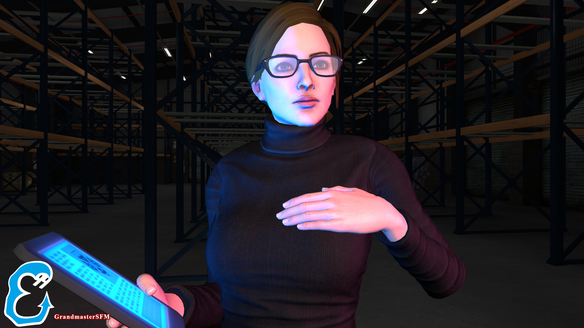 Dr. Vahlen  Source Filmmaker Sfm Glasses Breasts Boobs Partially_clothed Clothed Flashing 2