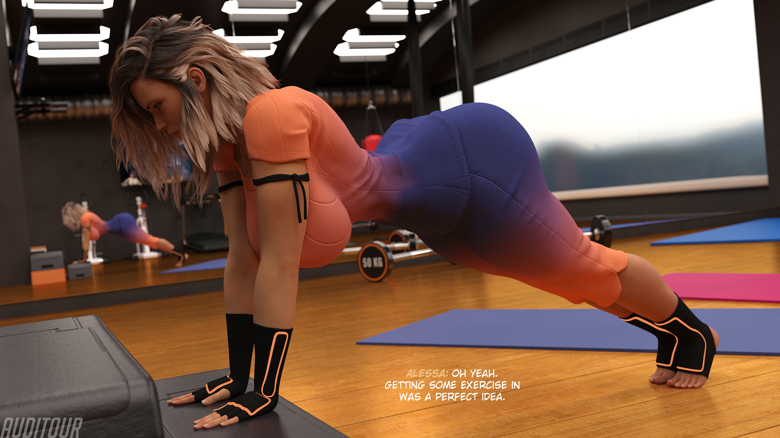 Nulessa Sexercise  Futanari Female Sex Cum Exercise Huge Breasts Huge Ass Huge Cock Futa On Female Tall Muscles Abs Blowjob Gym 10