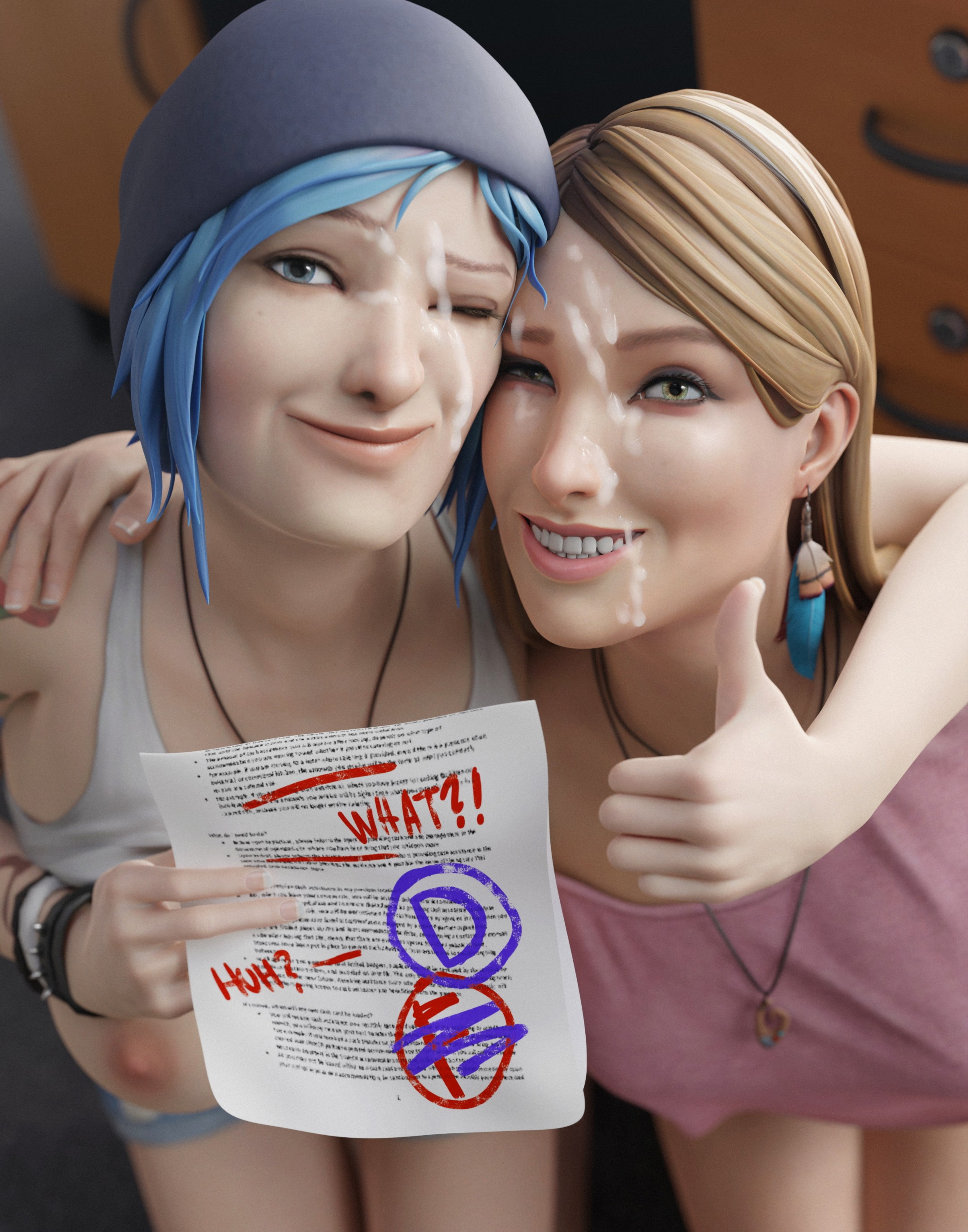 Chloe price cum on face Life Is Strange Chloe Price Max Caulfield Rachel Amber Blowjob After Sex Cheating 2