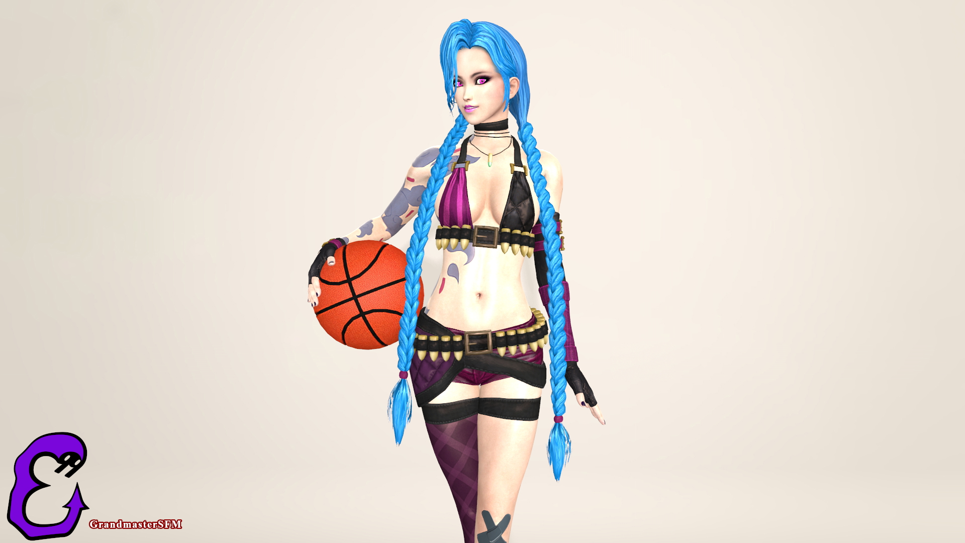 Jinx Jinx League Of Legends Source Filmmaker Sfm Clothed Partially_clothed Nude Naked Fully Naked Breasts Boobs Ass Pussy