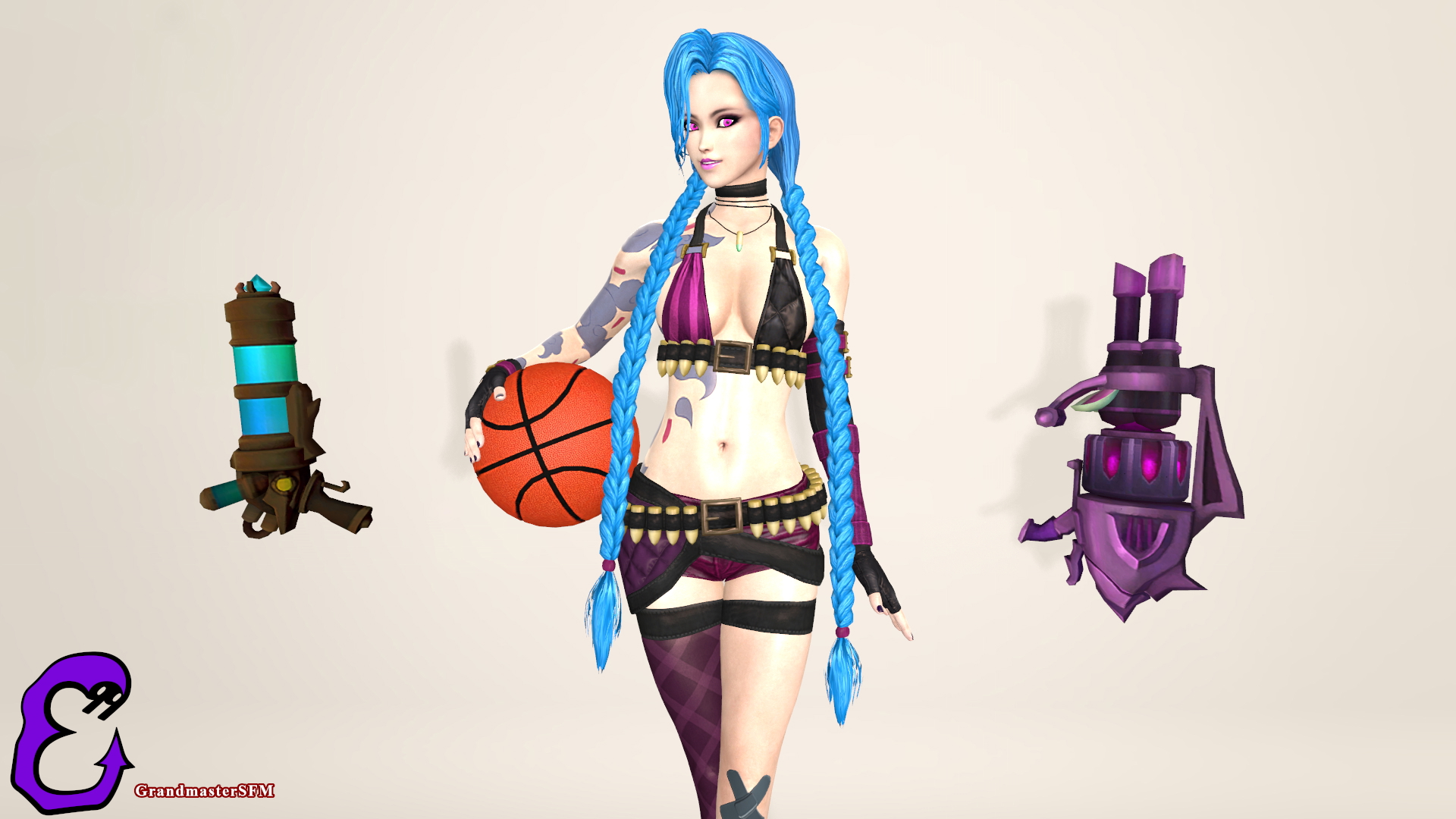 Jinx Jinx League Of Legends Source Filmmaker Sfm Clothed Partially_clothed Nude Naked Fully Naked Breasts Boobs Ass Pussy 2