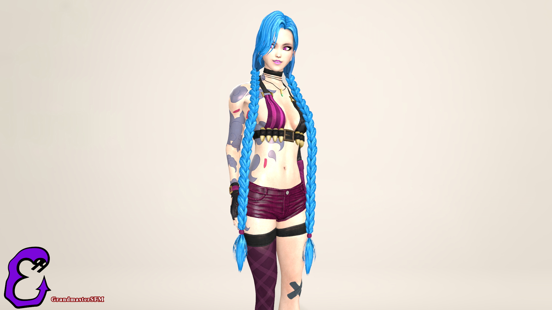 Jinx Jinx League Of Legends Source Filmmaker Sfm Clothed Partially_clothed Nude Naked Fully Naked Breasts Boobs Ass Pussy 5