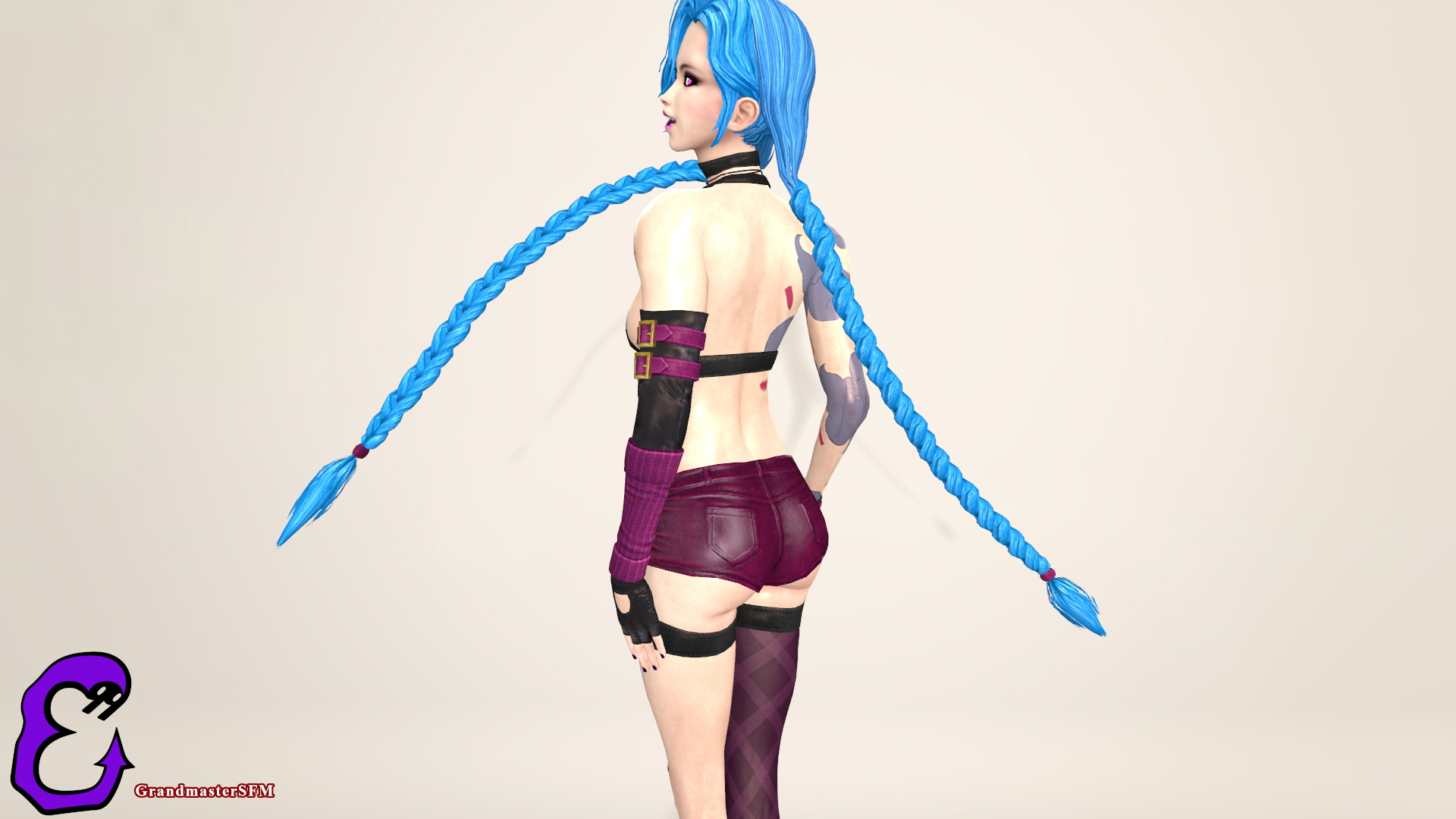 Jinx Jinx League Of Legends Source Filmmaker Sfm Clothed Partially_clothed Nude Naked Fully Naked Breasts Boobs Ass Pussy 8