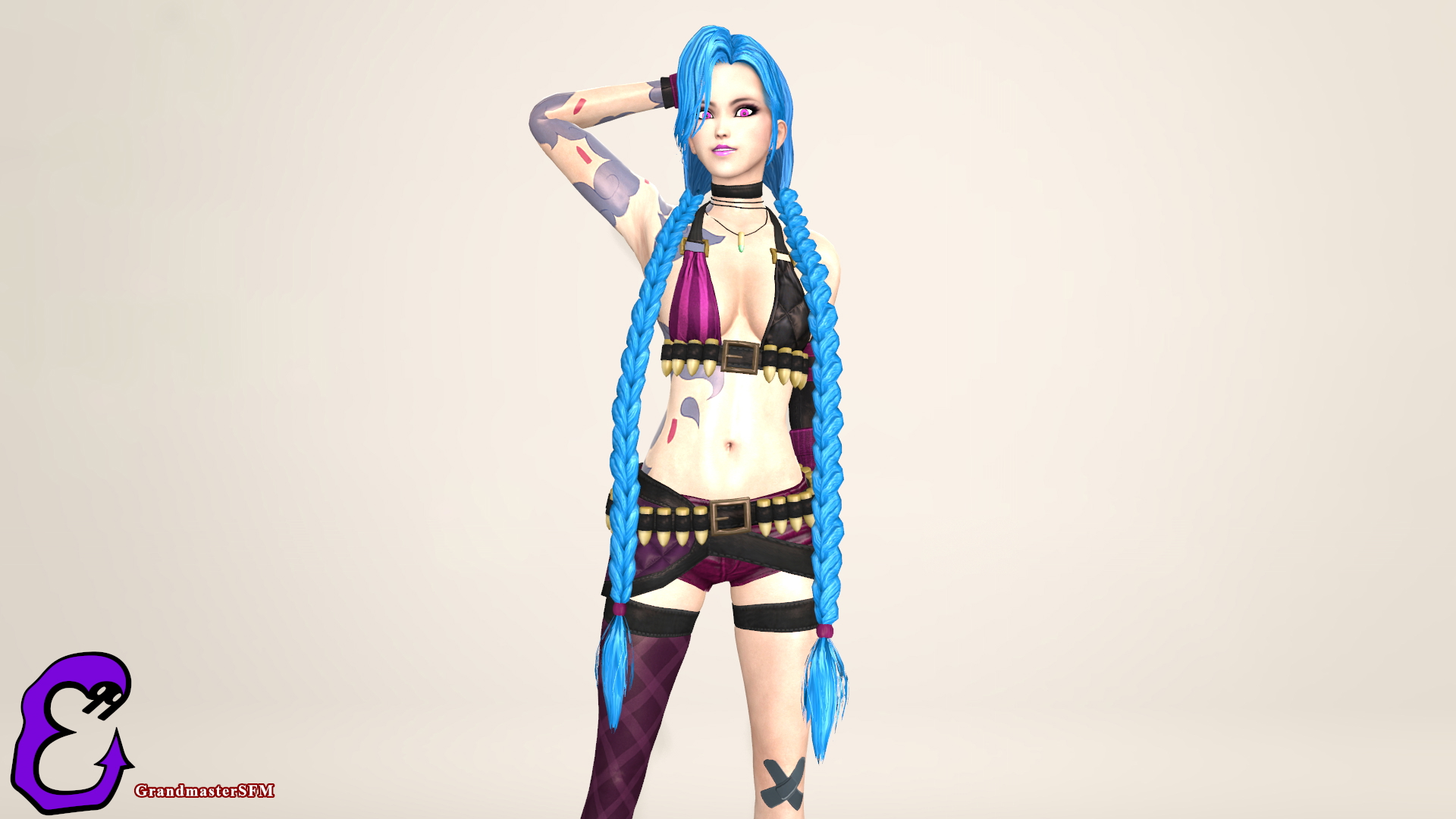 Jinx Jinx League Of Legends Source Filmmaker Sfm Clothed Partially_clothed Nude Naked Fully Naked Breasts Boobs Ass Pussy 13