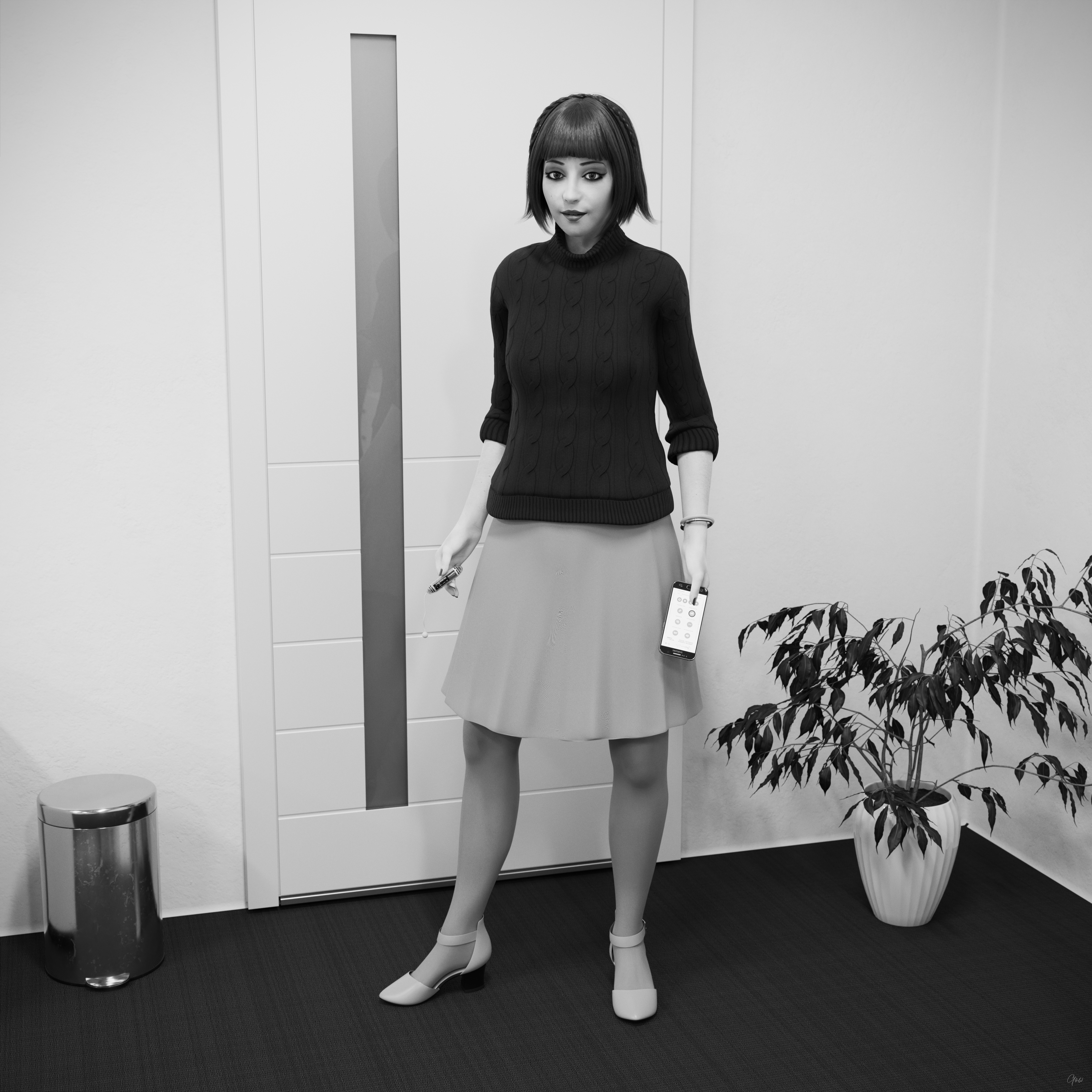 Gow Rumbler Woofer - Orgasm in Pantyhose - Black and White  Original Wife Original Character Milf Secretary Office_lady Horny Toy Office Tease Upskirt Spread Legs Standing Sitting Pantyhose Sneakers High Heels Clothed Wet Pussy Pussy Insertion No Panties Hairy Pussy Orgasm Uniform Nylon Fetish Sextoy Black And White Vibrator 2