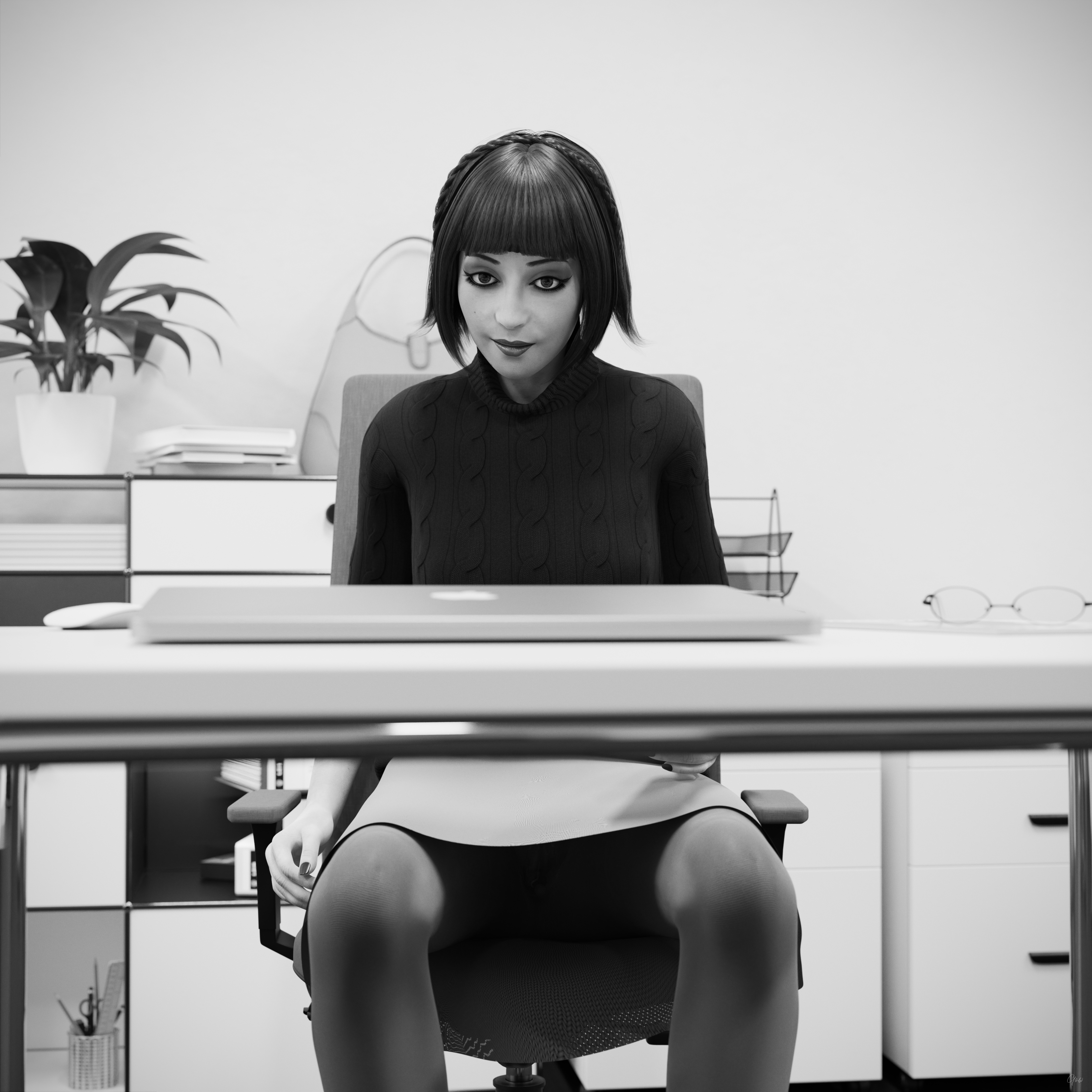 Gow Rumbler Woofer - Orgasm in Pantyhose - Black and White  Original Wife Original Character Milf Secretary Office_lady Horny Toy Office Tease Upskirt Spread Legs Standing Sitting Pantyhose Sneakers High Heels Clothed Wet Pussy Pussy Insertion No Panties Hairy Pussy Orgasm Uniform Nylon Fetish Sextoy Black And White Vibrator 10