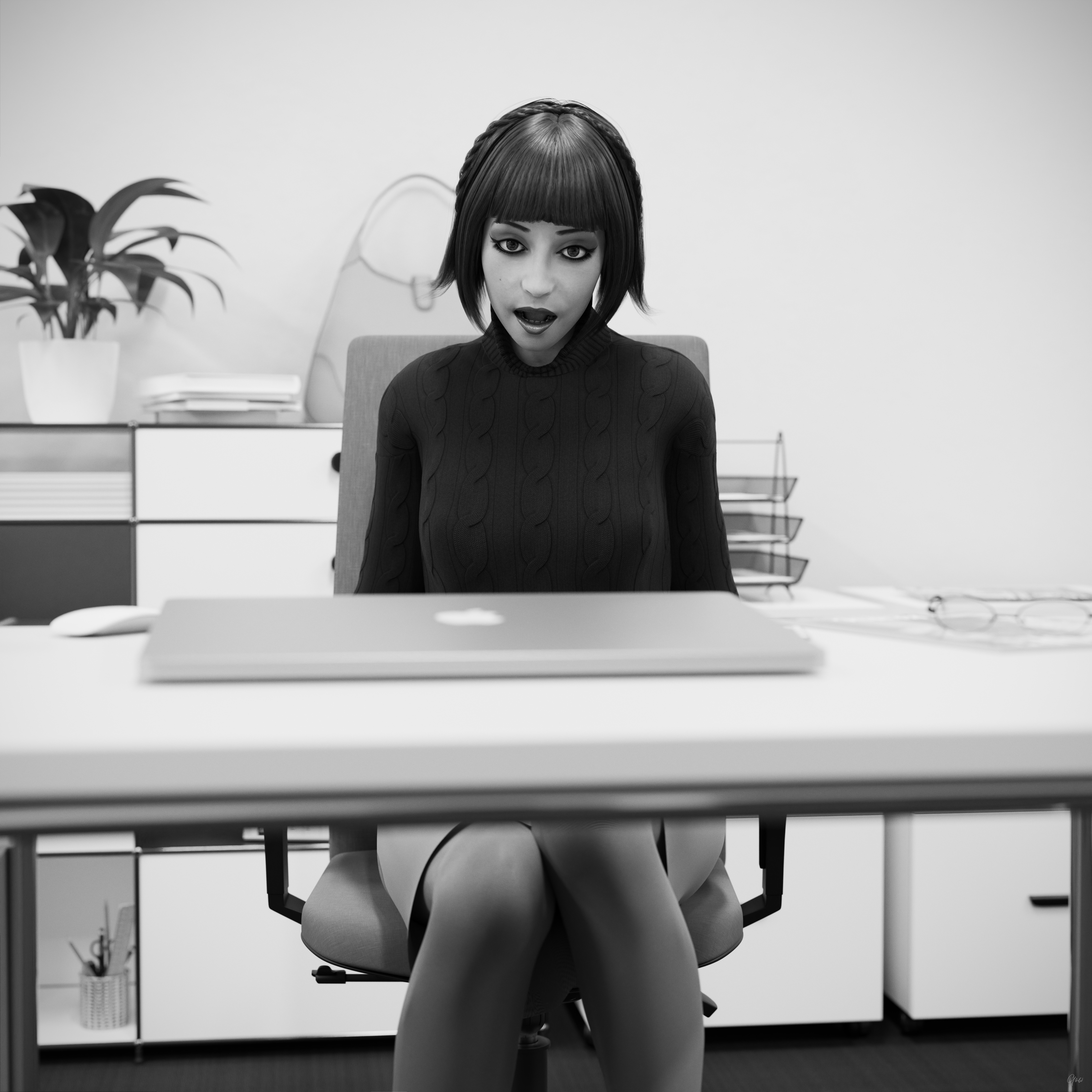 Gow Rumbler Woofer - Orgasm in Pantyhose - Black and White  Original Wife Original Character Milf Secretary Office_lady Horny Toy Office Tease Upskirt Spread Legs Standing Sitting Pantyhose Sneakers High Heels Clothed Wet Pussy Pussy Insertion No Panties Hairy Pussy Orgasm Uniform Nylon Fetish Sextoy Black And White Vibrator 18