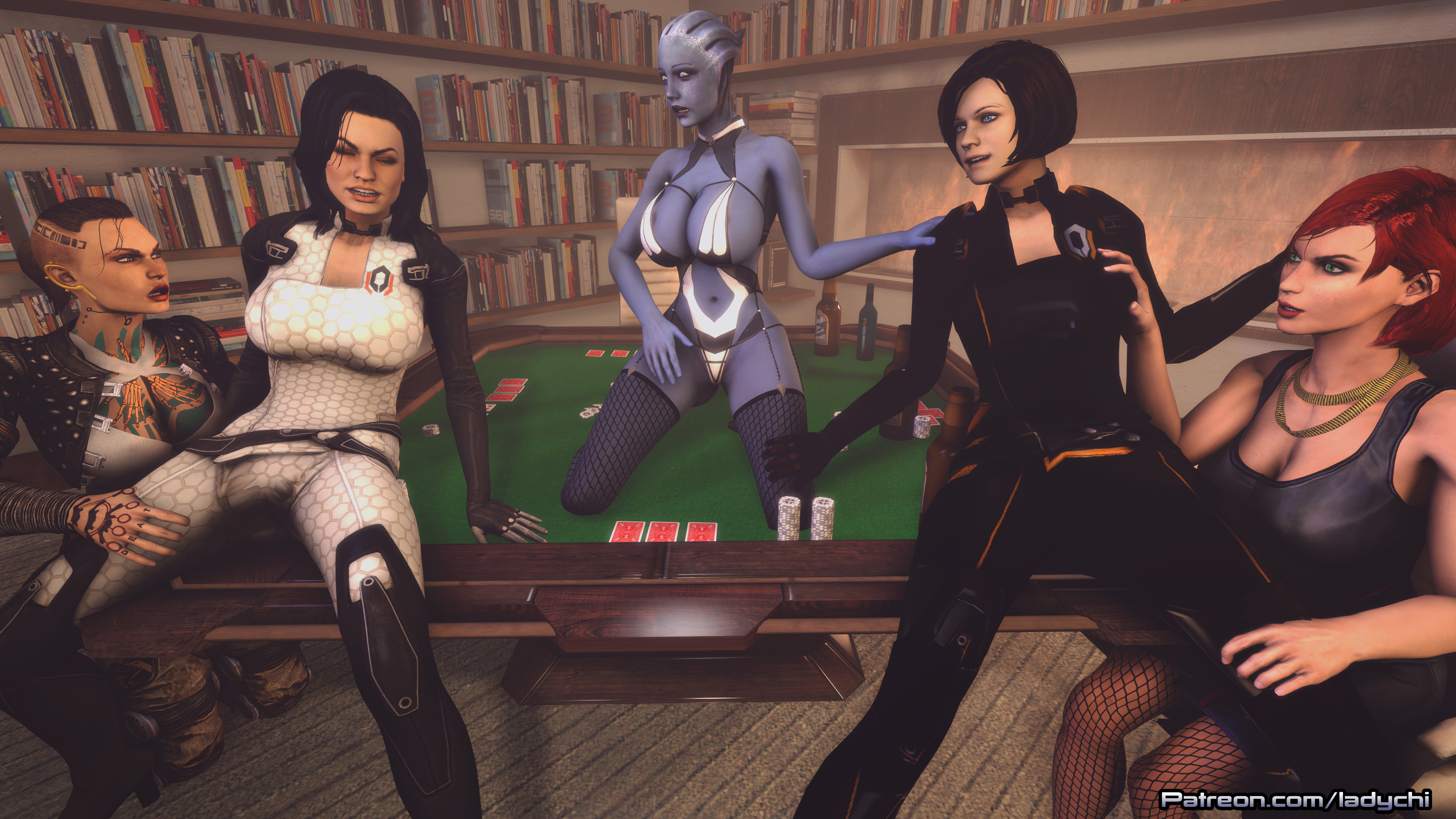 Sister Rivalry Mass Effect Miranda Lawson Liara Jack Commander Shepard Asari (mass Effect) Orgy Lesbians Dildo Sex Toy Nude Naked Tattoos Yuri Lesbian 3