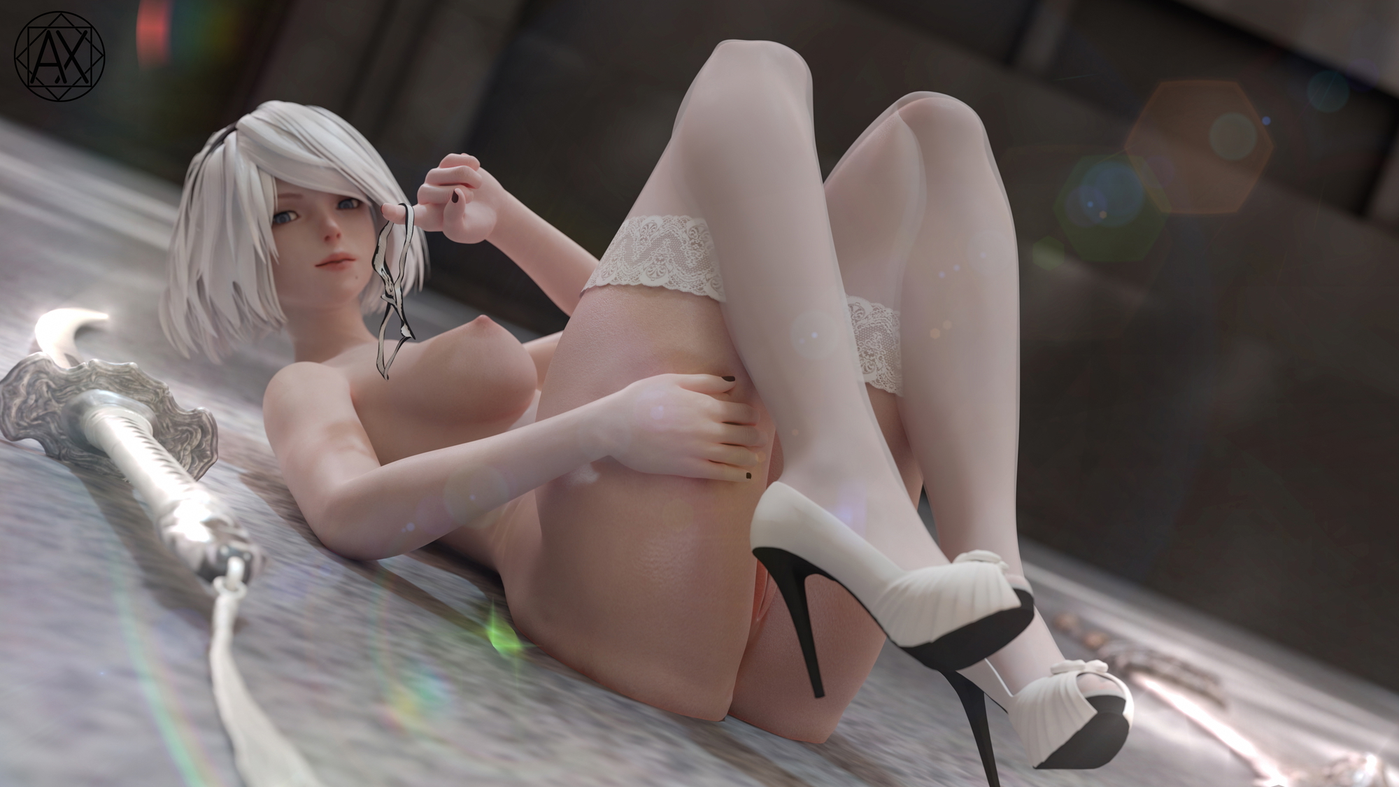 2B defeated Nier Automata 2b Yorha2b Nude Stockings Wet 2