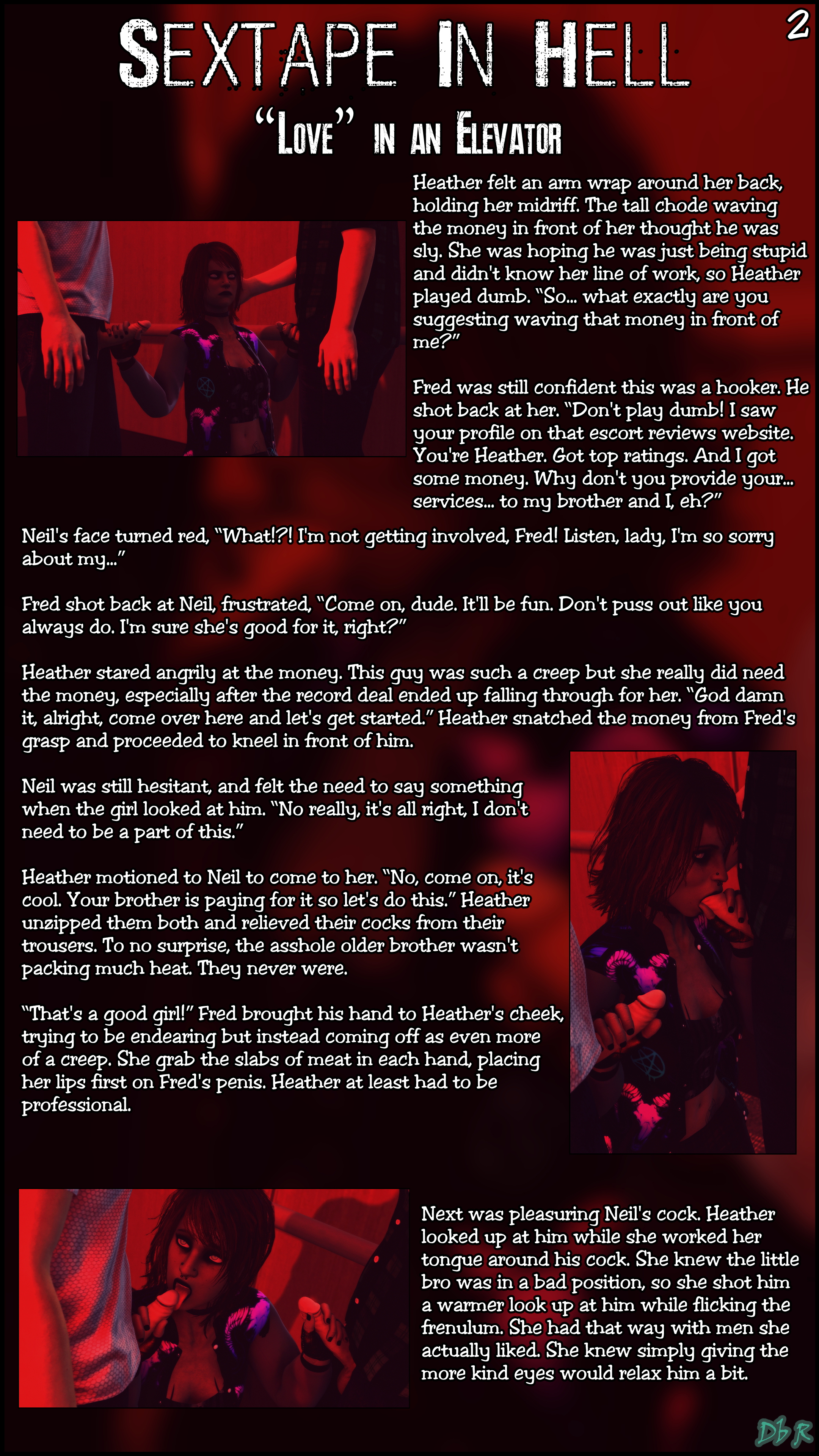  Love  in an Elevator (Sextape in Hell) Heather Morrison Sextape In Hell Big Tittied Goth Girlfriend Public In Public Handjob Blowjob Threesome Sfm Source Filmmaker 3d Porn 3dnsfw Story 2