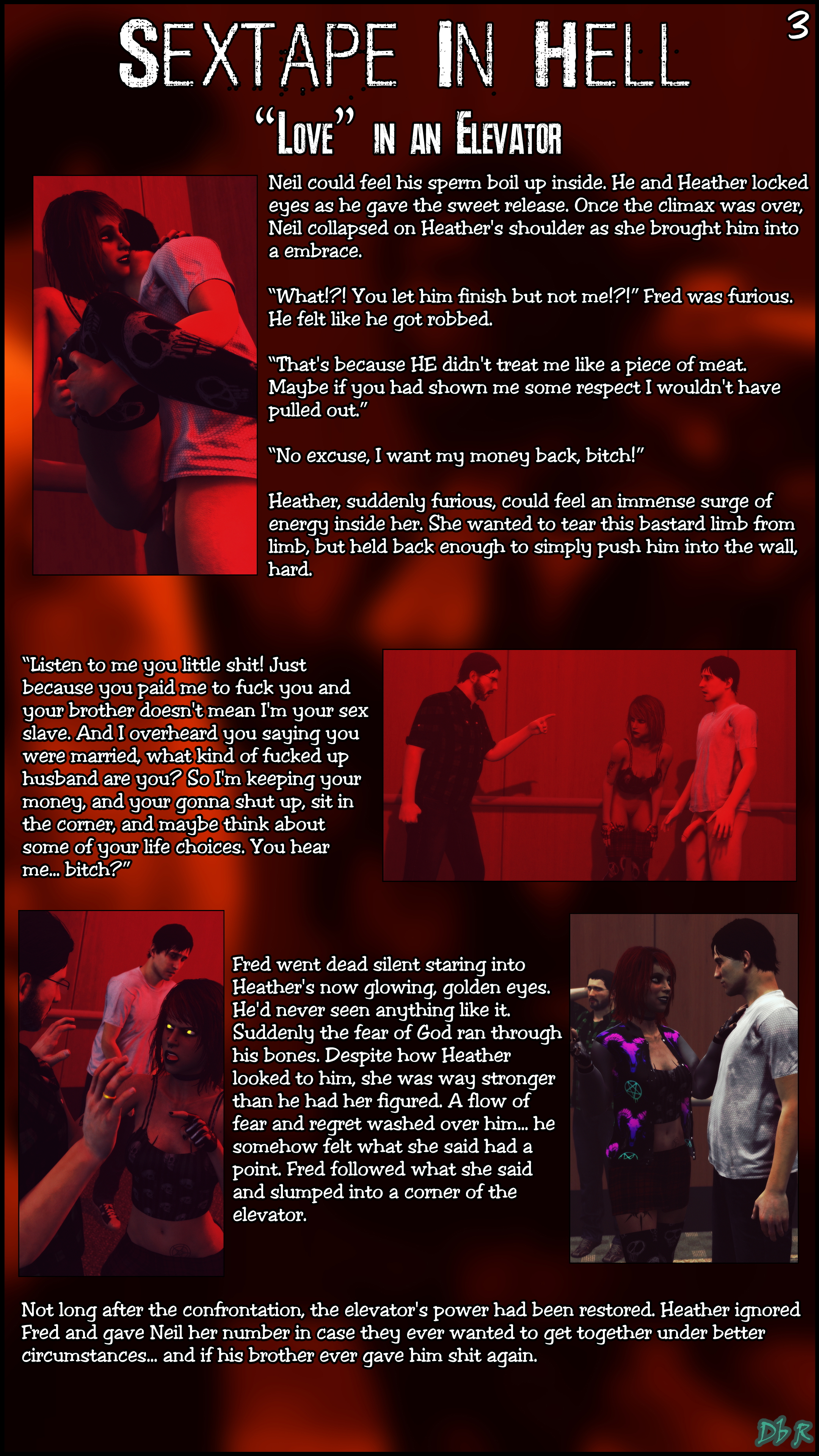  Love  in an Elevator (Sextape in Hell) Heather Morrison Sextape In Hell Big Tittied Goth Girlfriend Public In Public Handjob Blowjob Threesome Sfm Source Filmmaker 3d Porn 3dnsfw Story 4