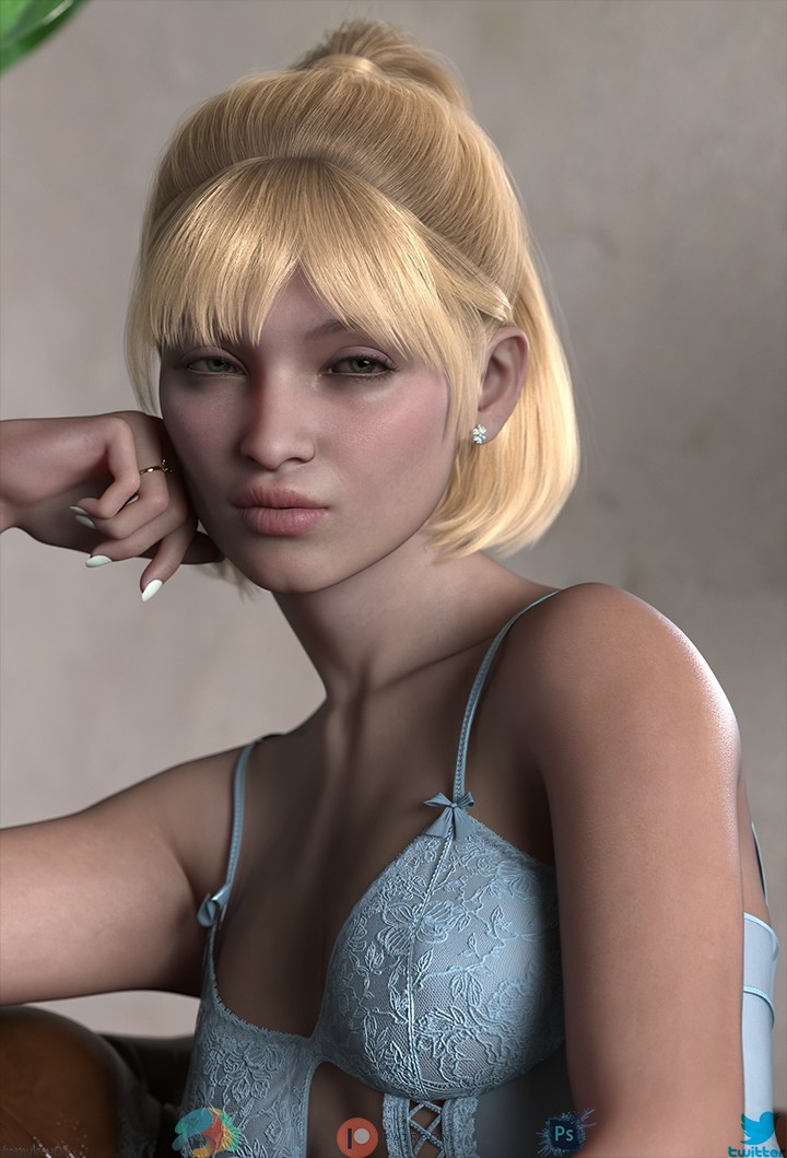 Etta - SnowBunny  Sexy Lingerie Blonde Solo 3