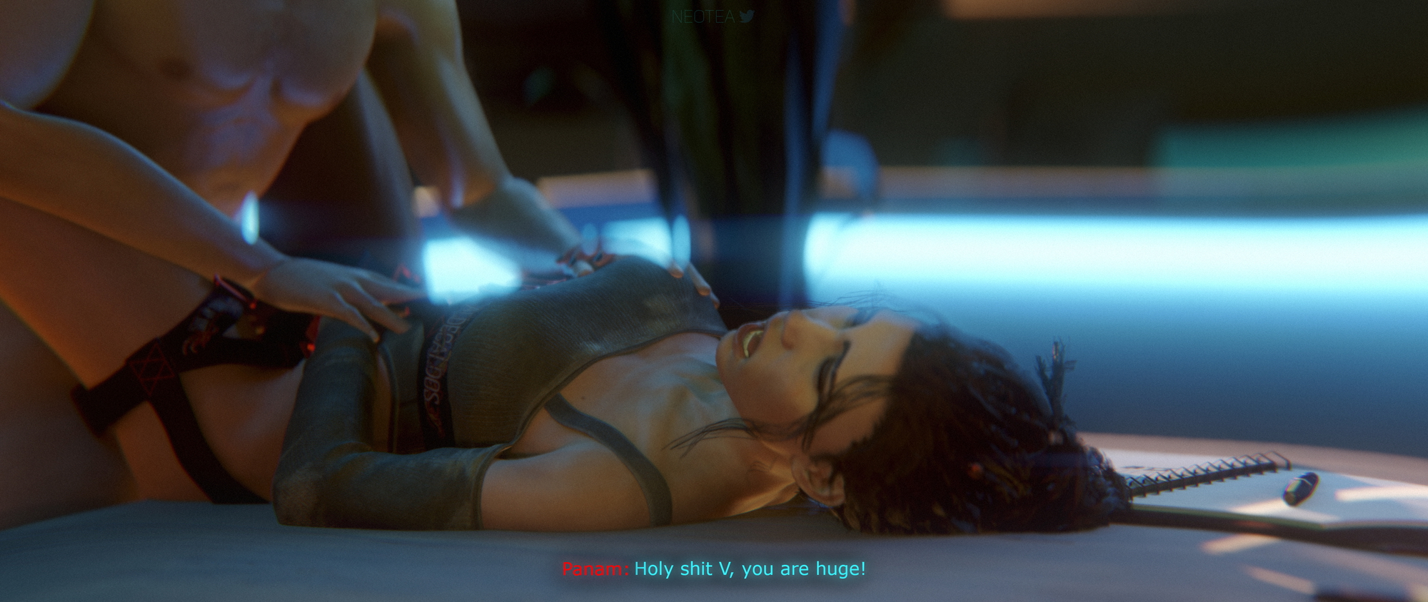 Panam's One Night Stand Panam Palmer Cyberpunk2077 Cyberpunk Sex Tease Striptease Natural Boobs Stripping