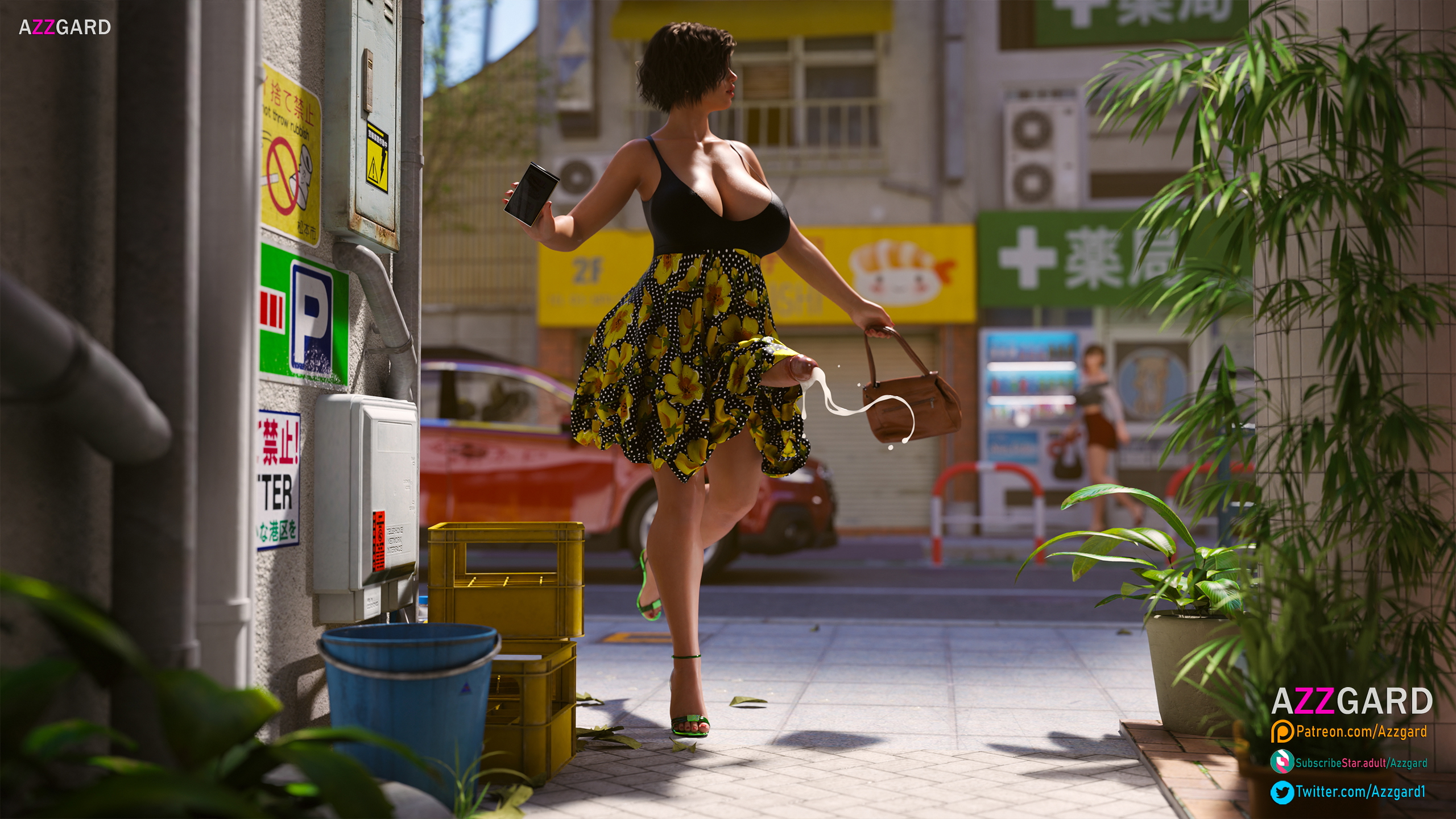 Futanari on the Street. Ep.01 Samantha  3d Porn 3d Girl Comic Big Tits Big boobs Big Ass Big Dick Futanari Futa Dickgirl Public Cum Cumshot Story 5