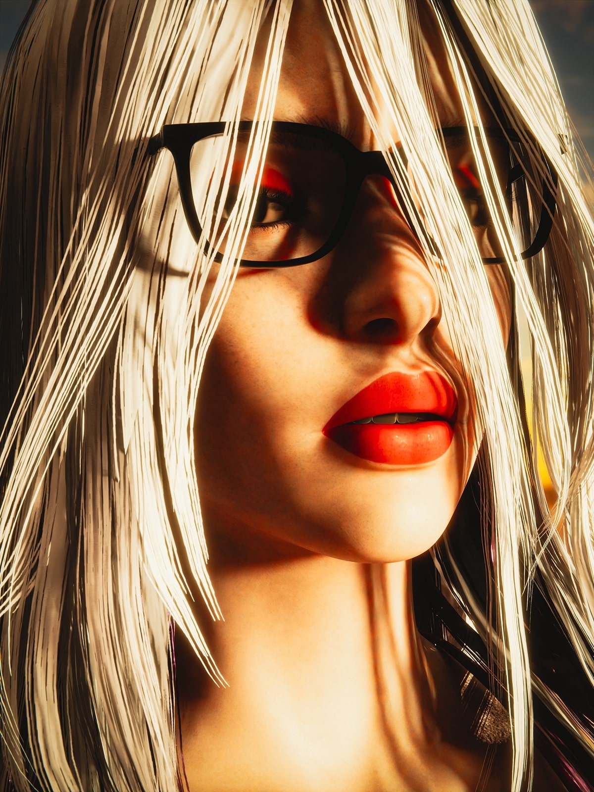 Crimson White Siren Dead By Daylight Big Tits High Heels Stockings Glasses 17